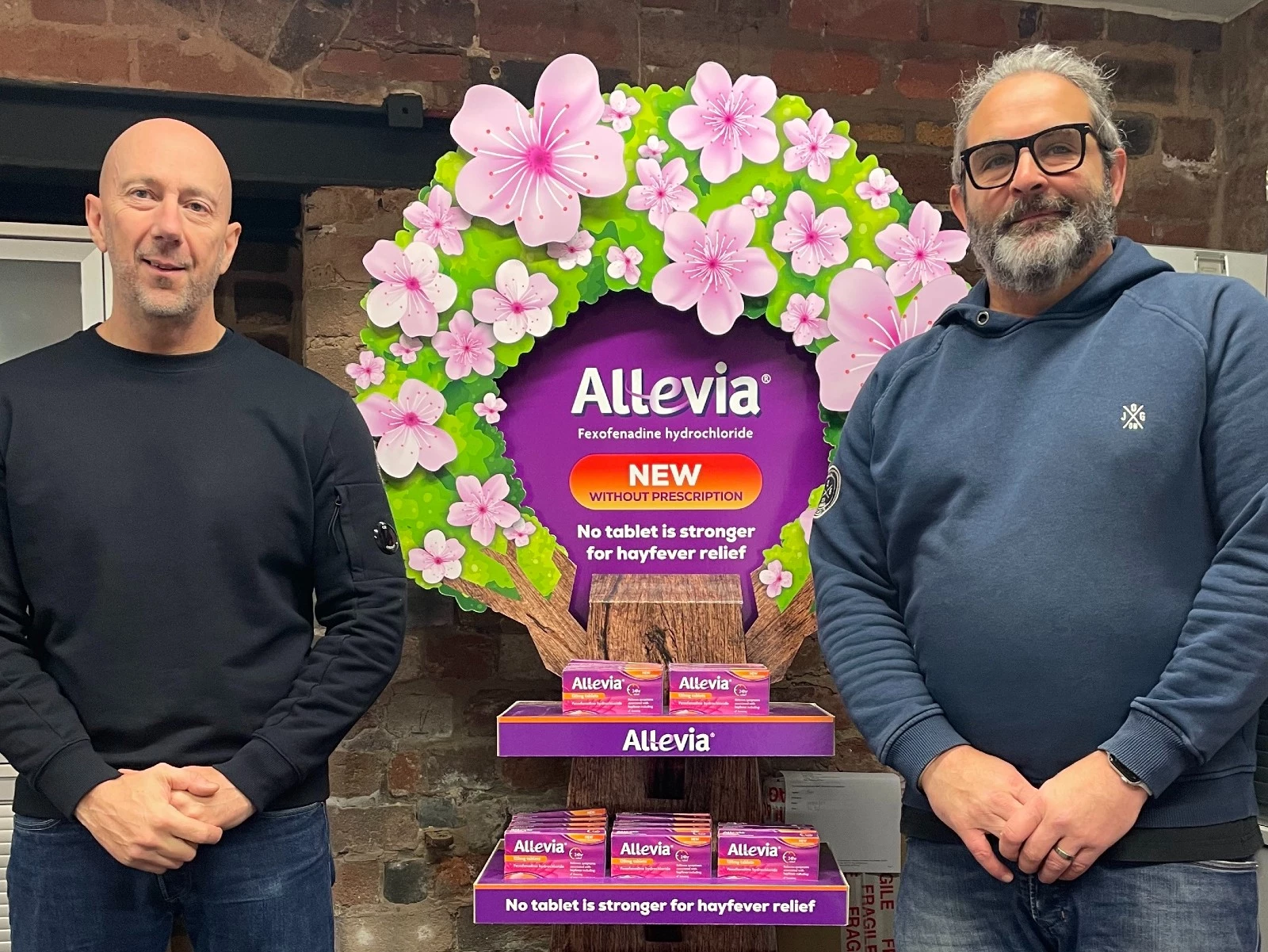 Think Creative Studio's Head of Creative Kieron Jewess, left, with Simon Grigg, Managing Director, with the award winning Allevia work