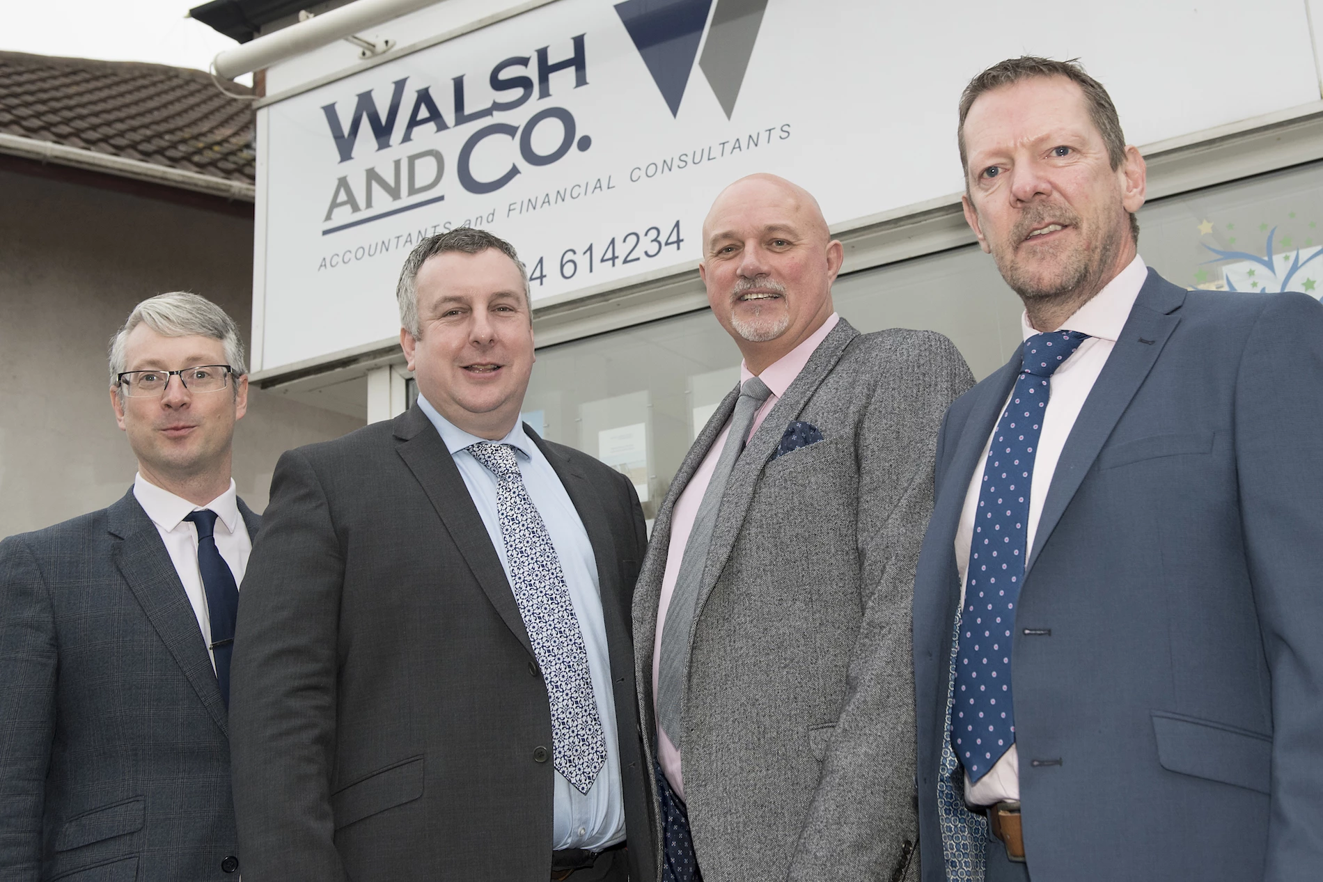 Directors Sean Maloney, Andrew Steele, Howard Walsh and Andy Jewitt in front of Walsh and Co’s office in Withernsea. 
