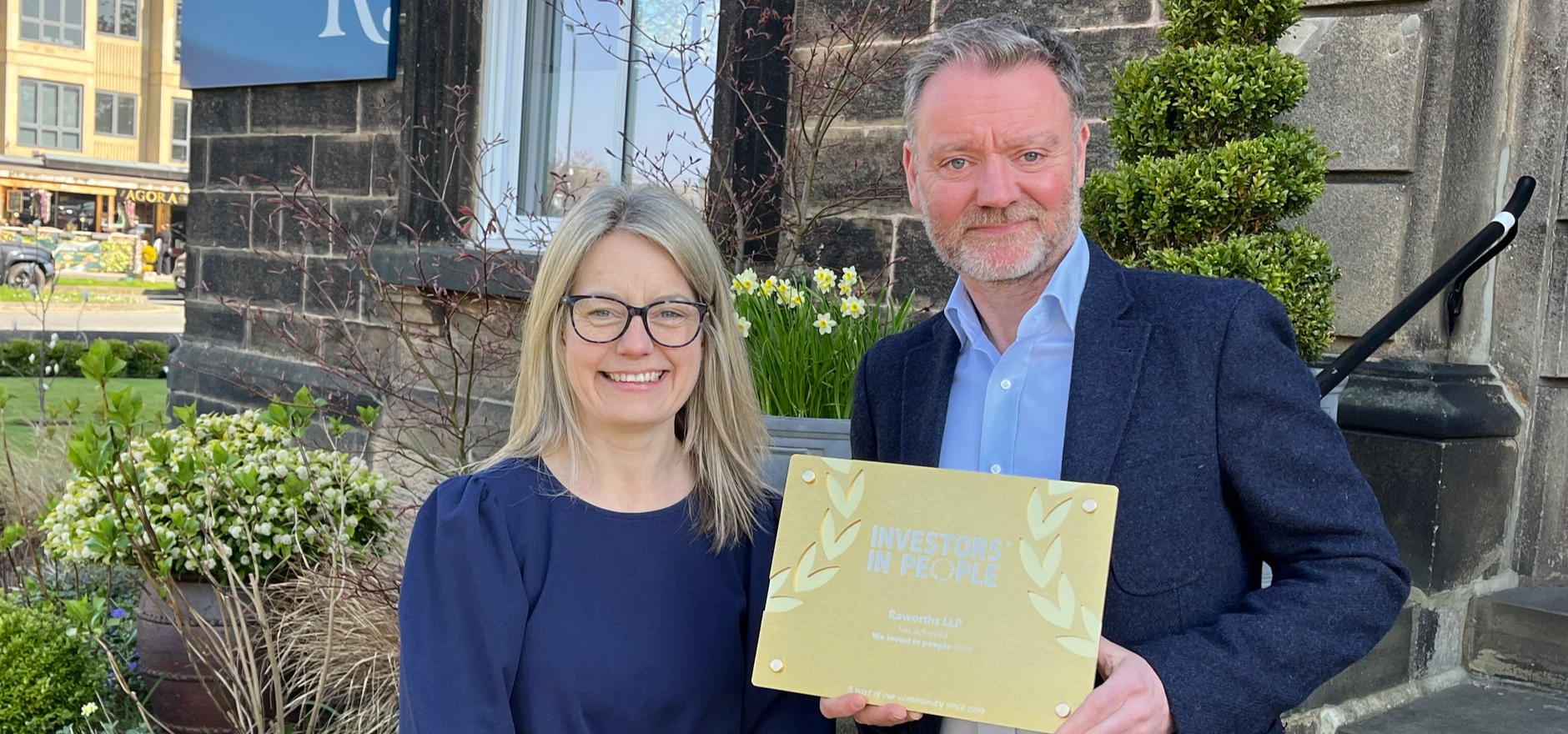 Raworths strikes gold - Simon Morris, Managing Partner (right) and Lisa Robinson, HR Manager (left). Credit Raworths.jpg