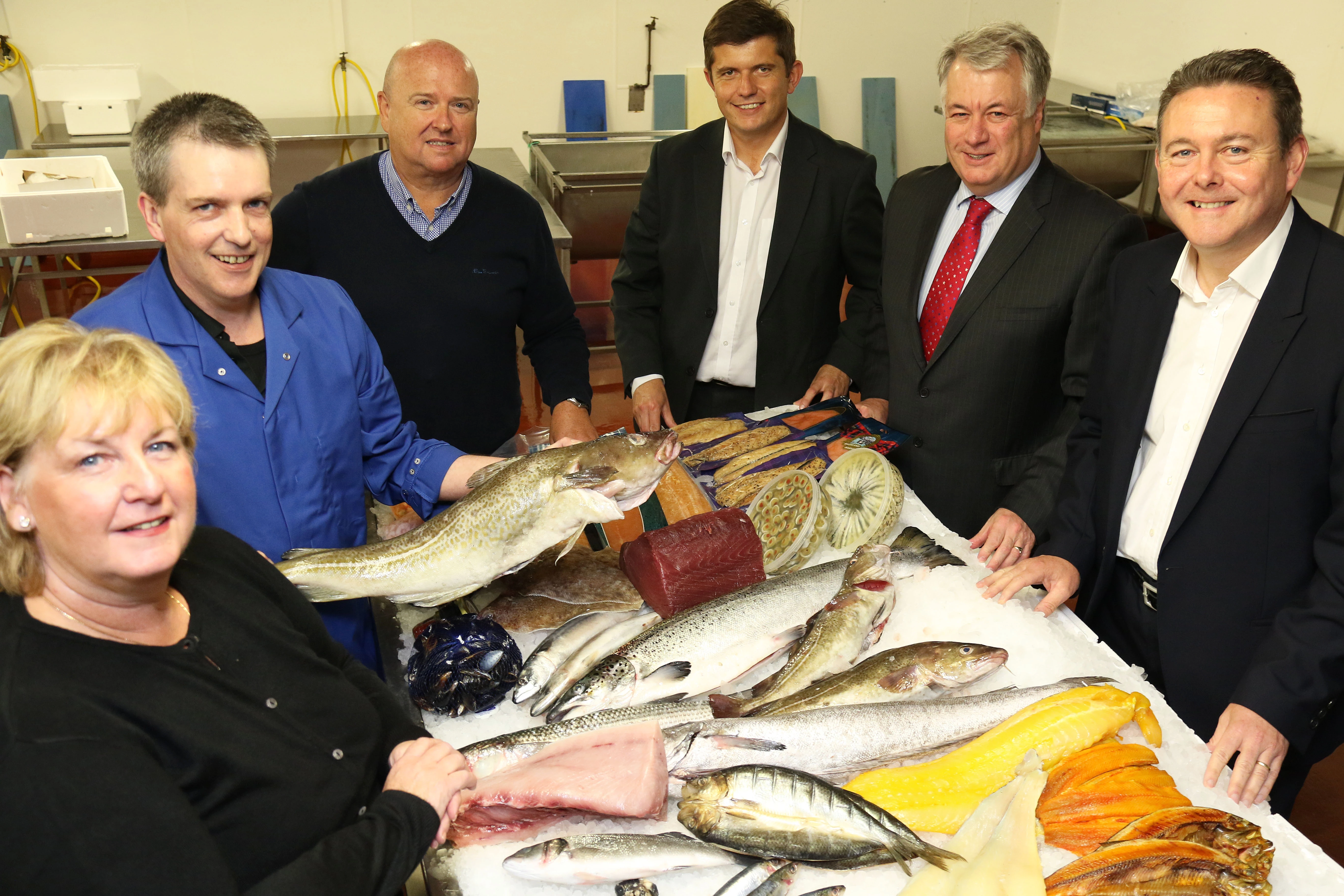 Hazel Cook, Michael Rogerson and Paul Lowery, directors of Inshore Fisheries, with David Wilson of Clive Owen LLP, Keith Charlton, of FW Capital, and Angus Allan, of Clive Owen LLP