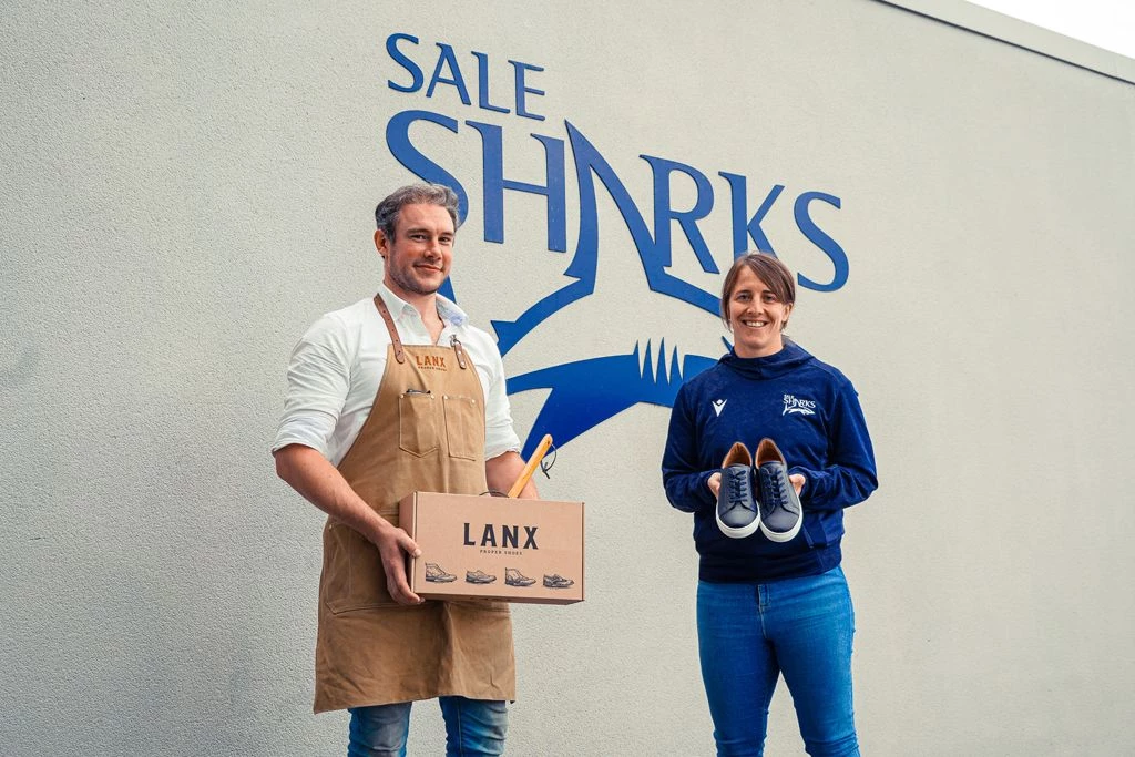 Jacob Shorrock, Events Manager at LANX with Sale Sharks Women’s Performance Lead, Katy Daley-McLean