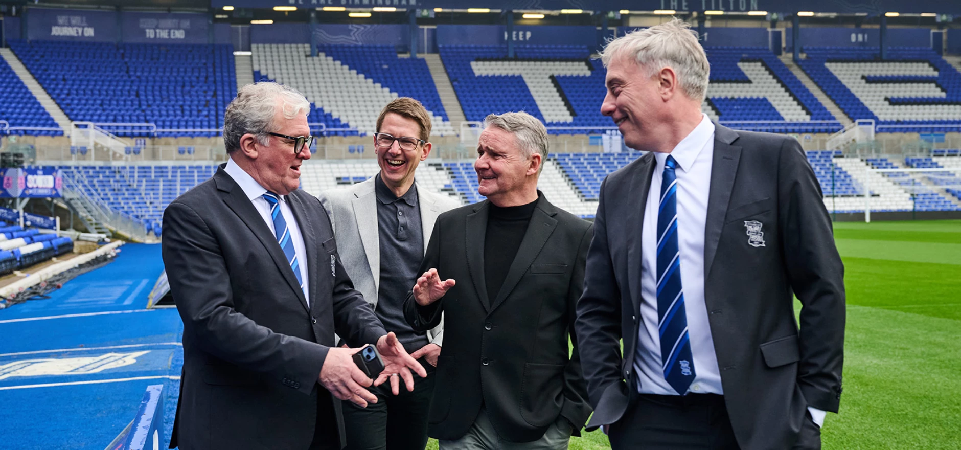 (l-r) Garry Cook (Birmingham City FC), Chris Sharp, Charlie Blakemore (both Intercity) and Jeremy Dale (Birmingham City FC)