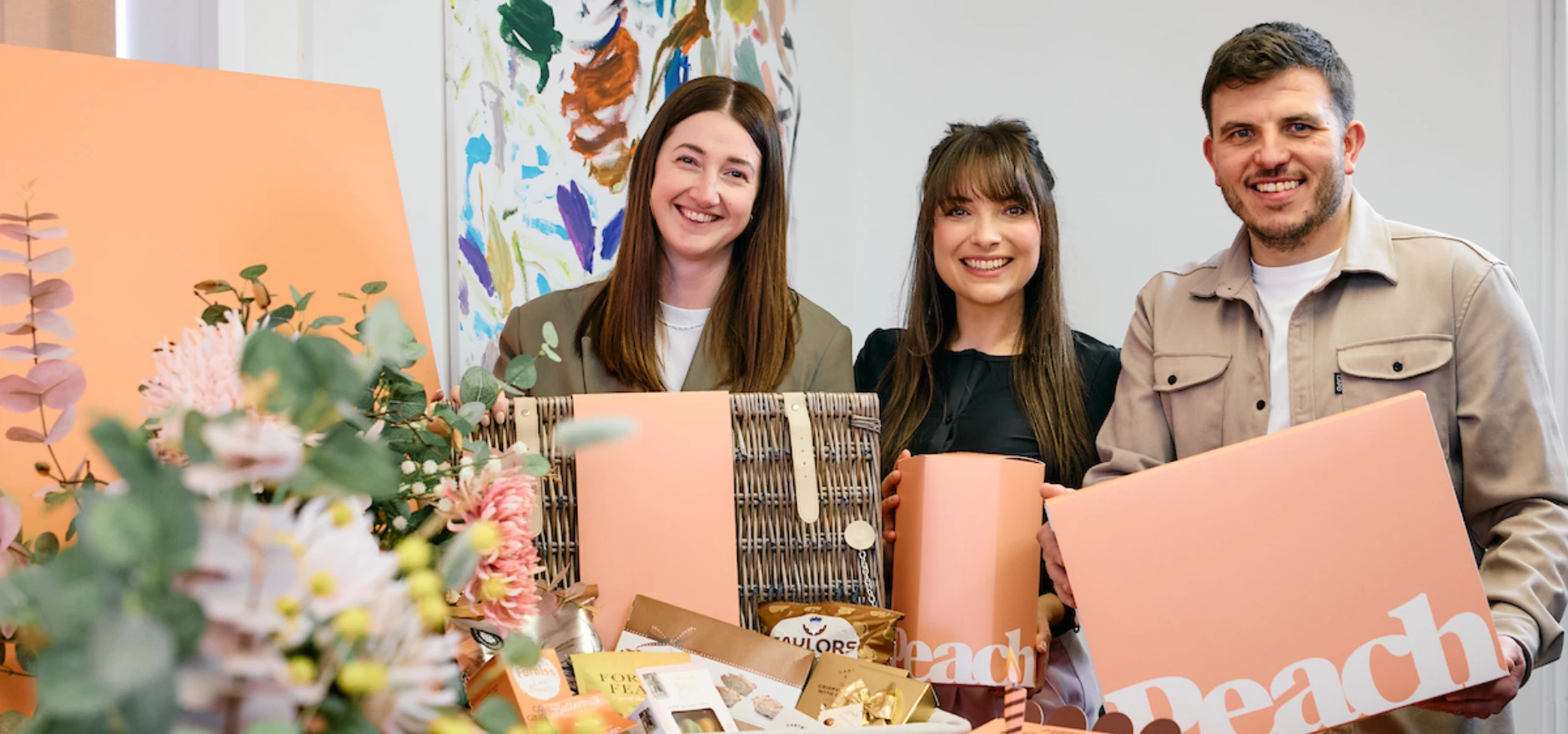 Peach Hampers l-r Rebecca Pickering Letitia and Brendan Pallant.jpg