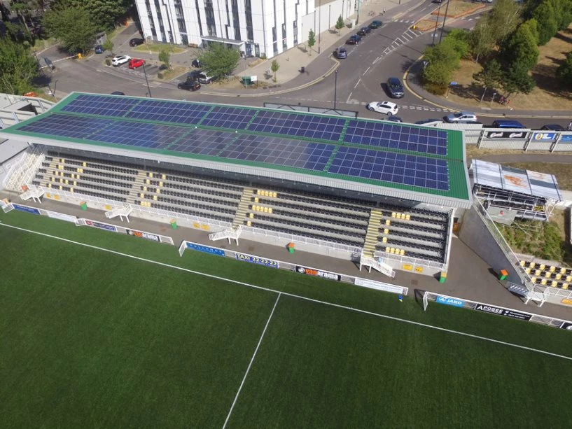 The Little Green Energy Company solar panels at Maidstone FC