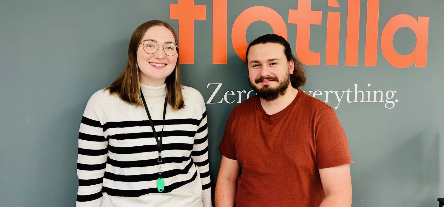Flotilla’s new recruits - Charlotte Hallowell, carbon accountant, and Jason Talman, full stack developer.