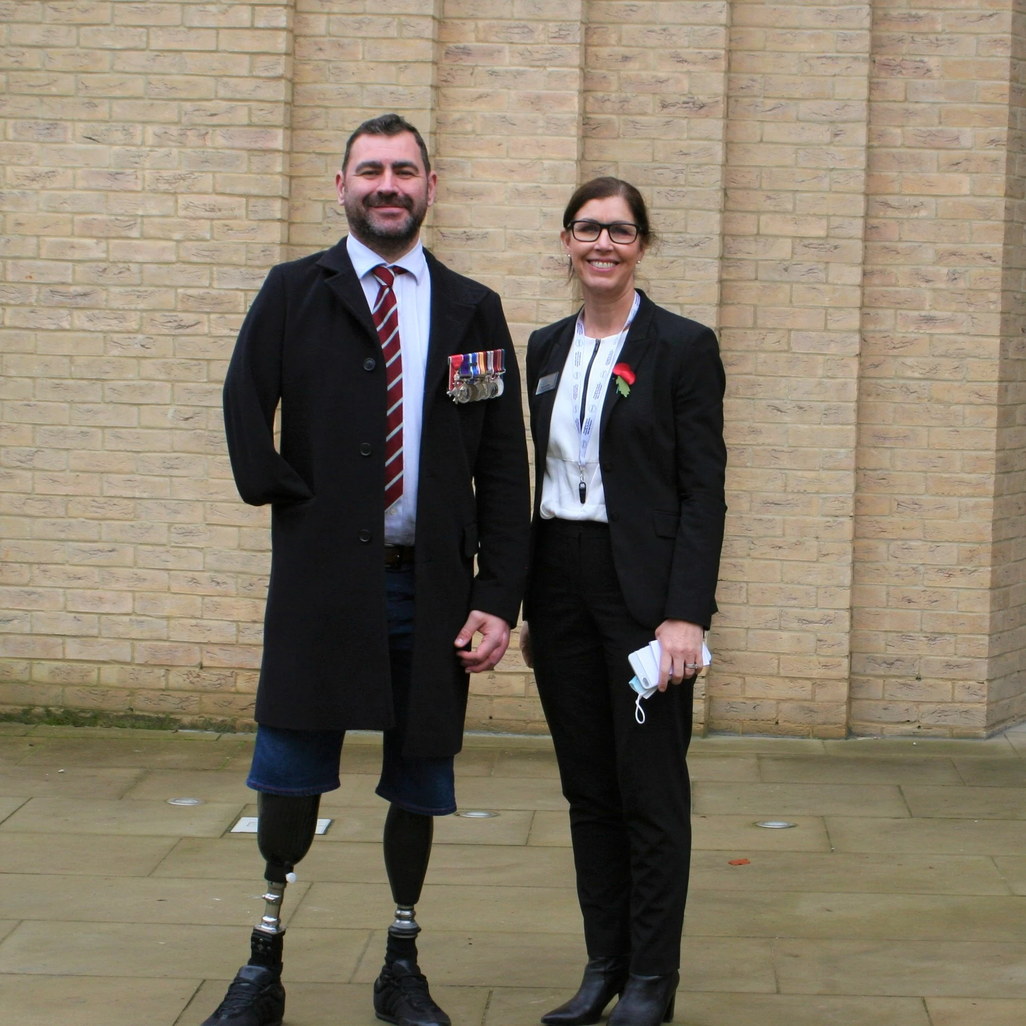 Andy Reid MBE with Broughton House chief executive Karen Miller