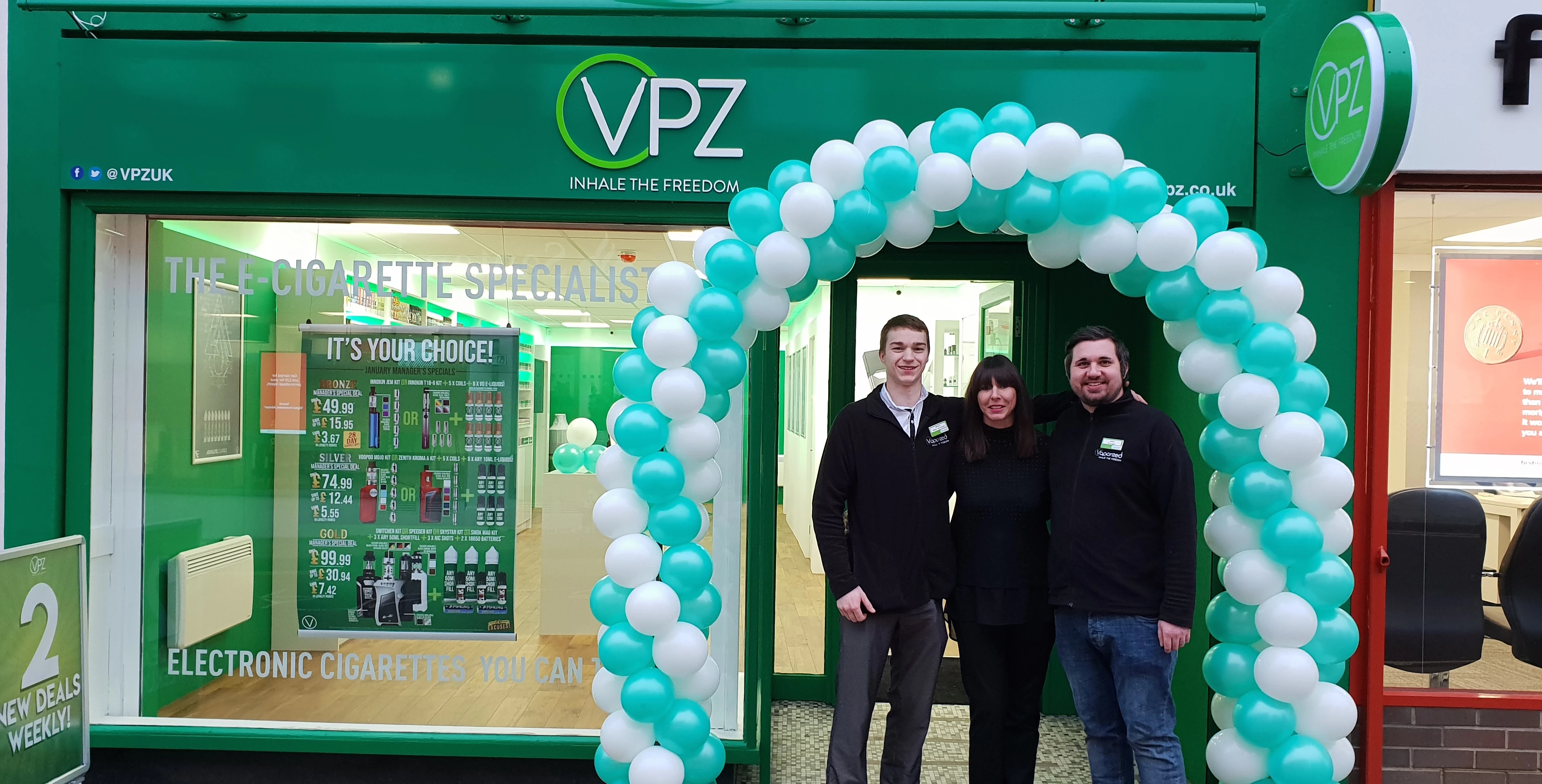 VPZ staff Aidan, Karen and Stuart at the new store