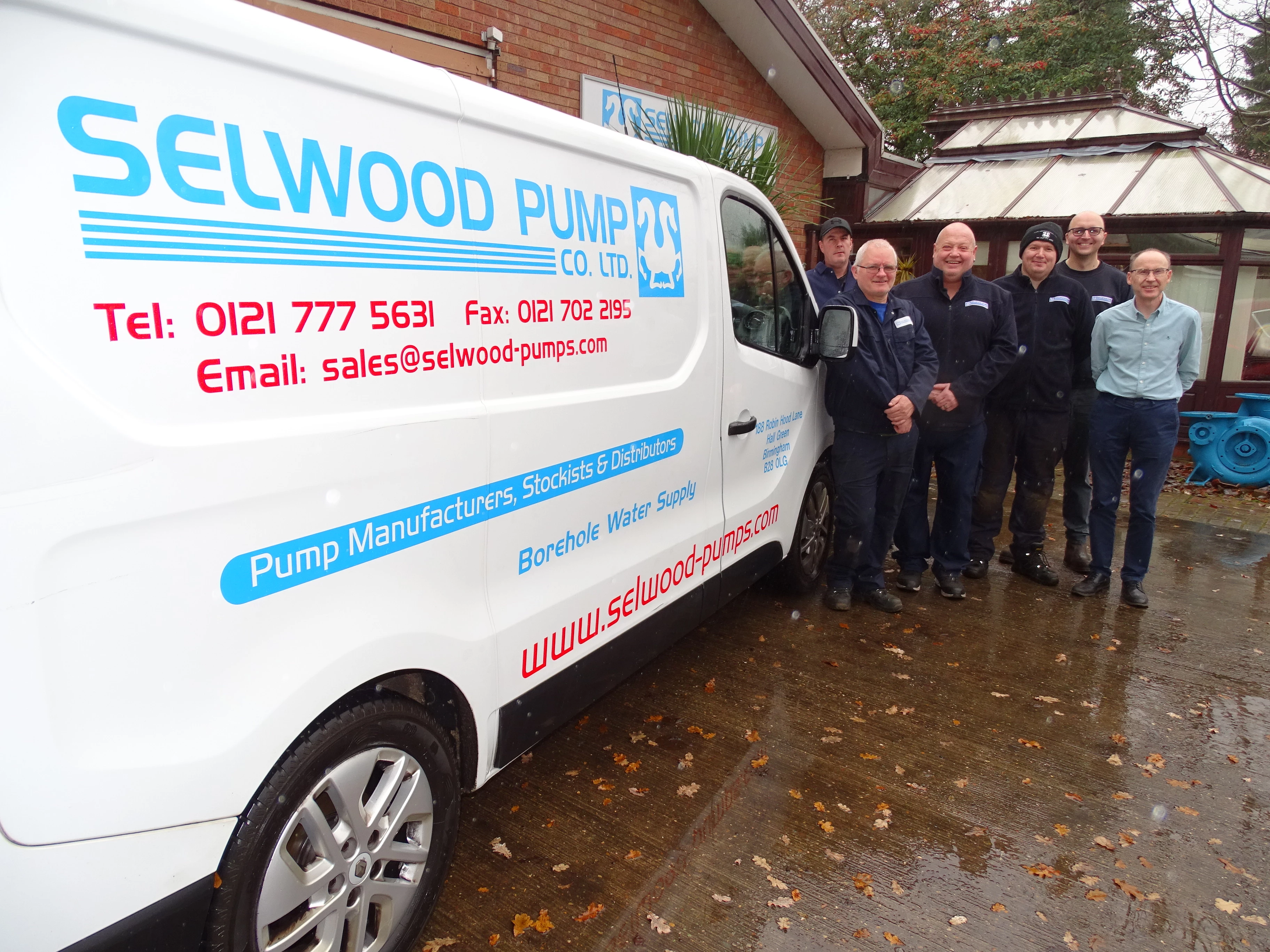 Far right, Managing Director Graham Gallen with Selwood Pump Company colleagues
