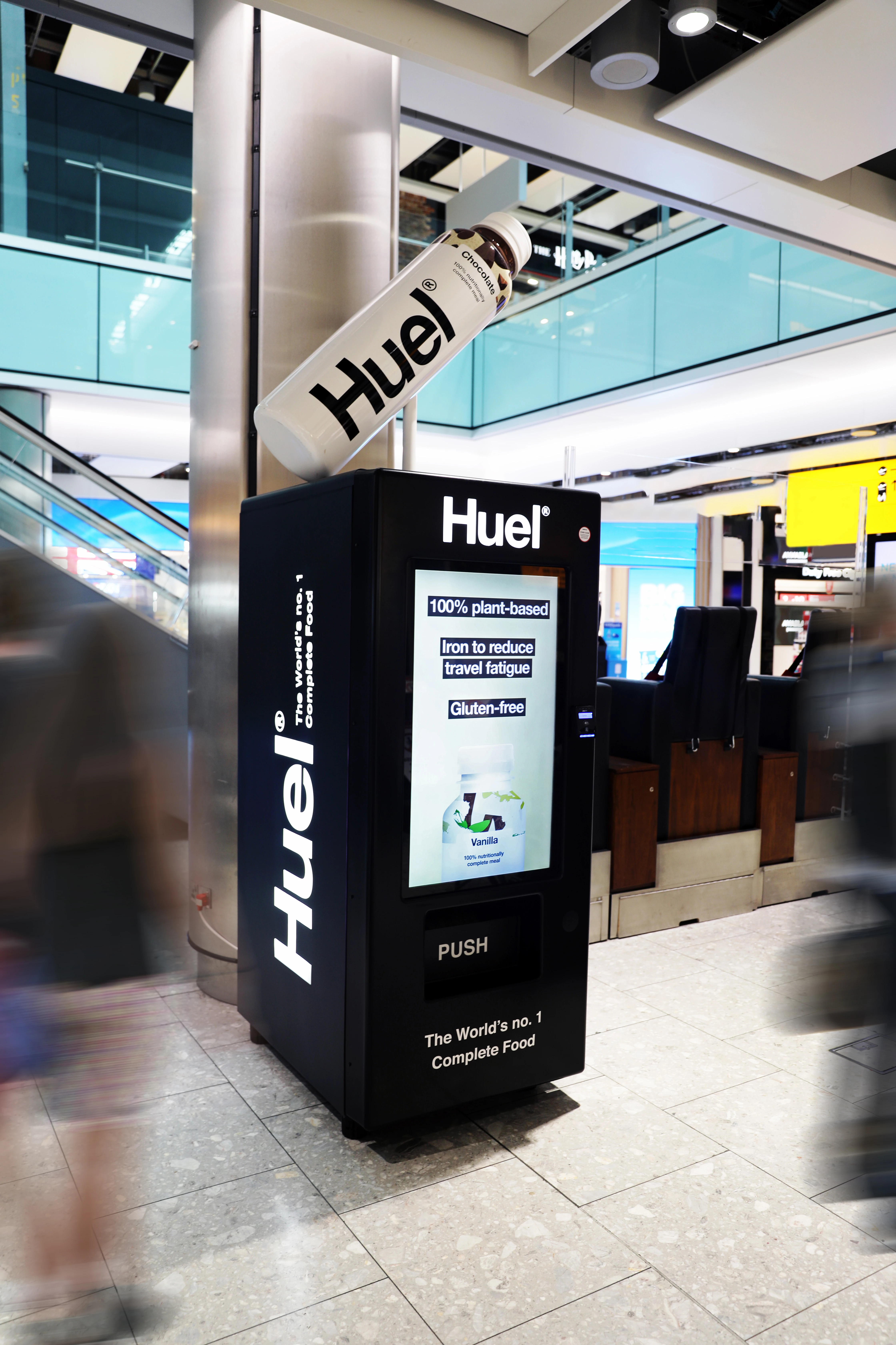 Huel land vending machines in Heathrow and expand into Tesco stores