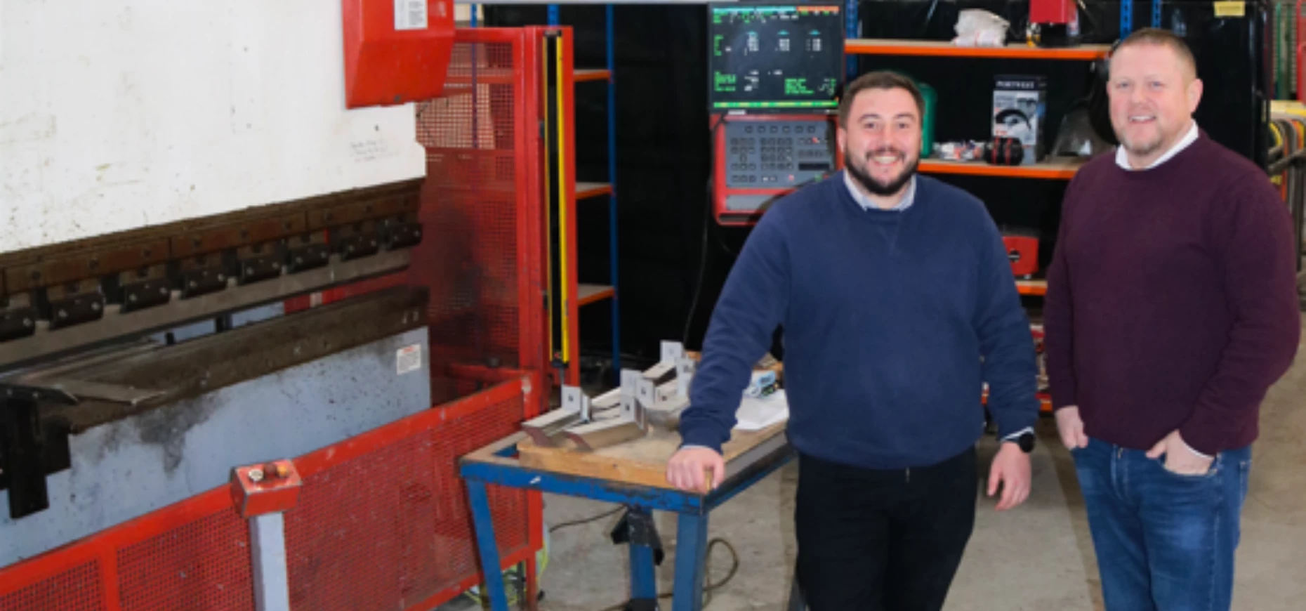 Robert Gettings and Shaun Henley inside new factory in Ossett.
