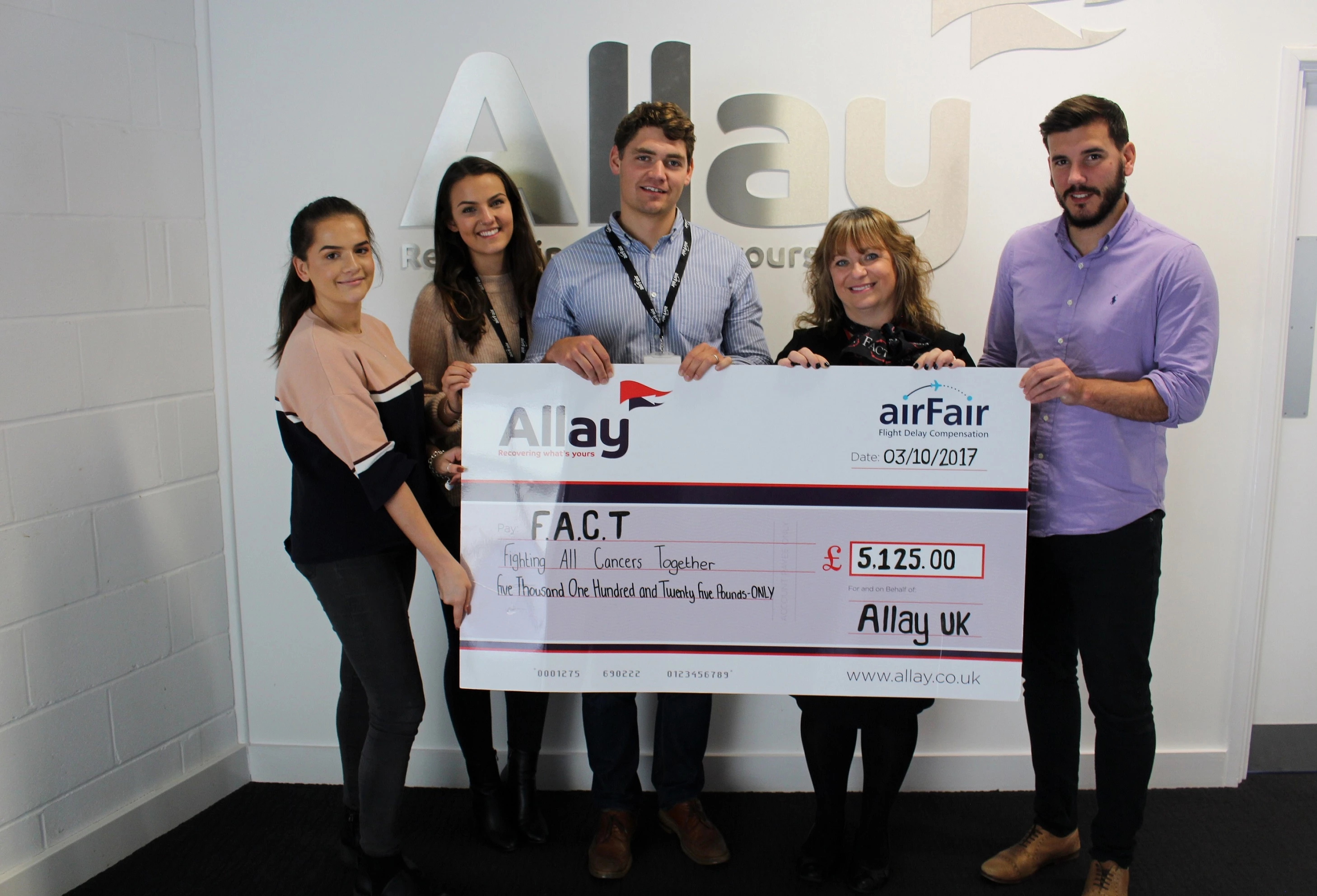 Newcastle business Allay raises over £5,000 for north east cancer charity