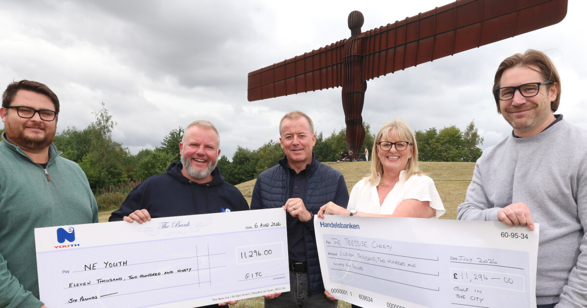 Representatives from Golf in the City, The Teesside Charity and NE Youth