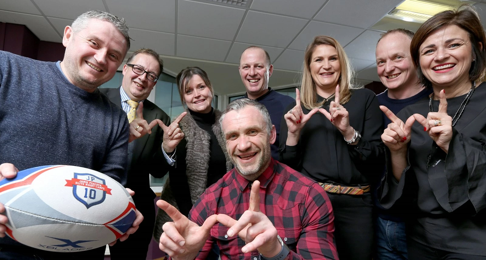 Neil Gibbins, Neil Shaw from LCF Law, Lisa Barker, Dave Spence, Lyndsey Gibbins, Ty Barker and Sue Spence who have set up the Will’s Way charitable Foundation.