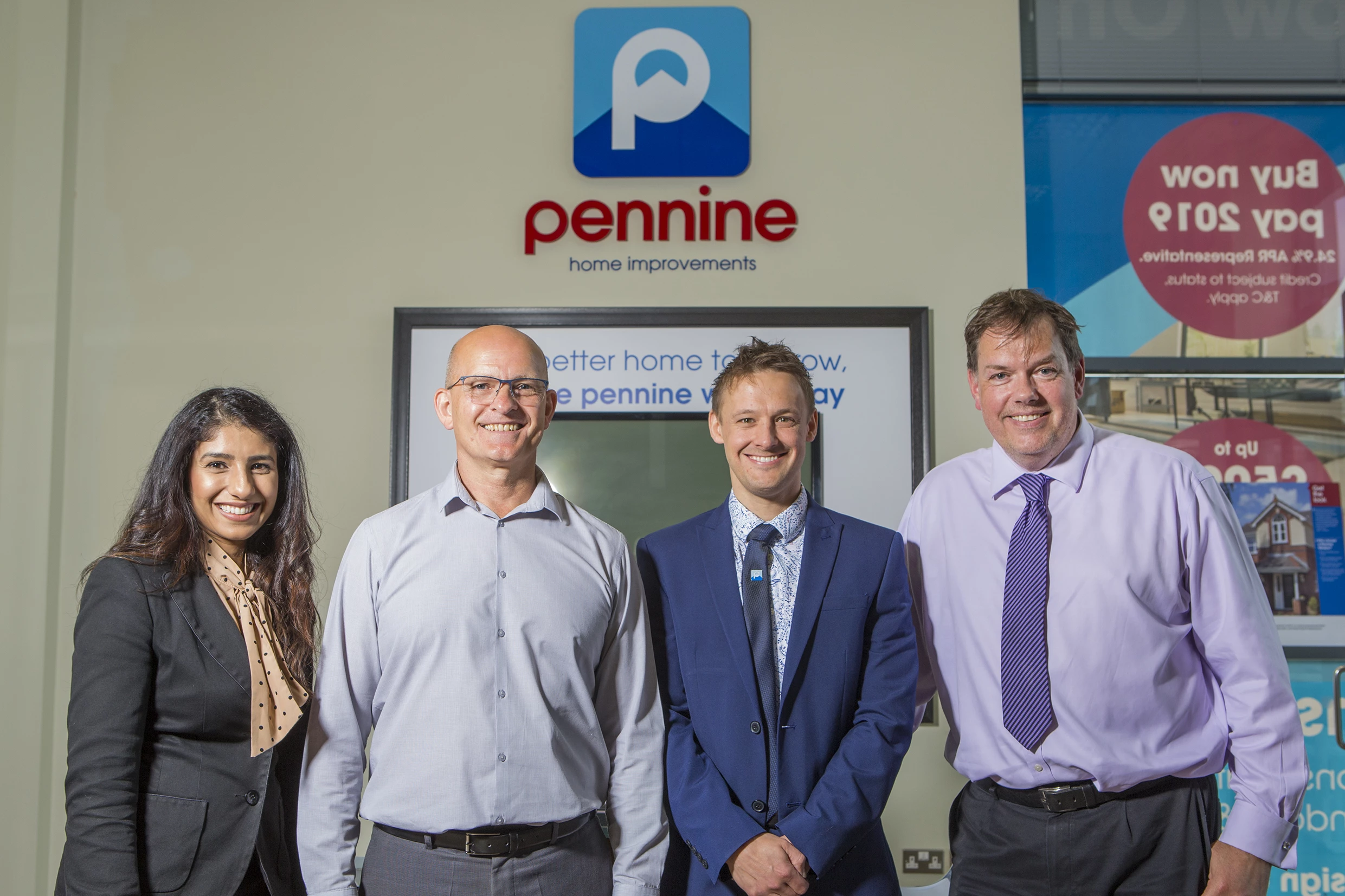 L-R: Pennine's Nusheen Hussain, Paul Clifton, Mark Tinnion and Graham Jenney