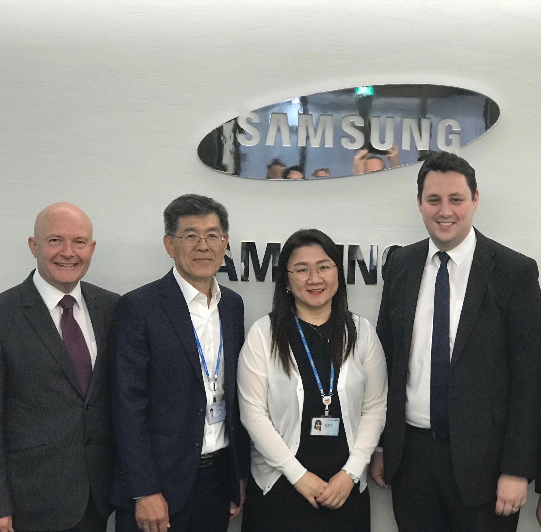  Tees Valley Combined Authority’s Business Director Neil Kenley, Samsung’s Plant ENG Team Advisor Steve Kim, Samsung’s Plant Sales Director Jordan Kim and Tees Valley Mayor Ben Houchen