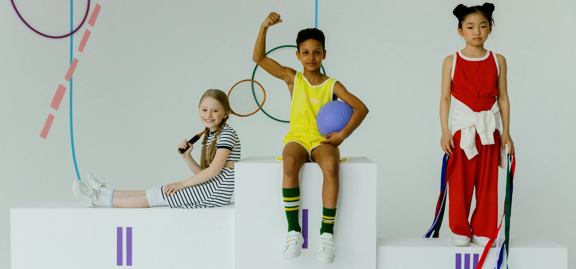 Children on a Podium