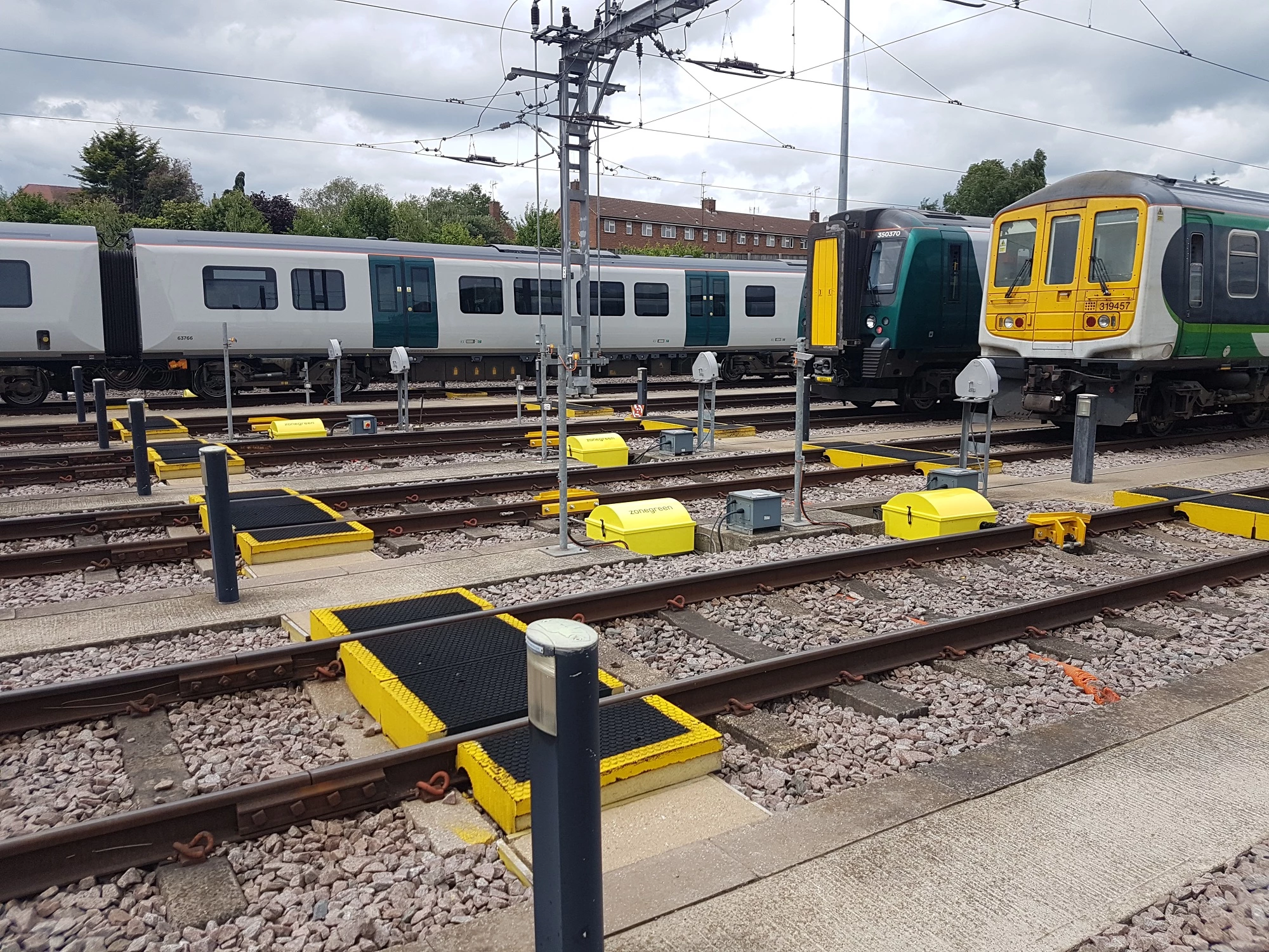 The derailers and lasers installed by Zonegreen at Siemens' Kings Heath depot as part of its protection system upgrade. 