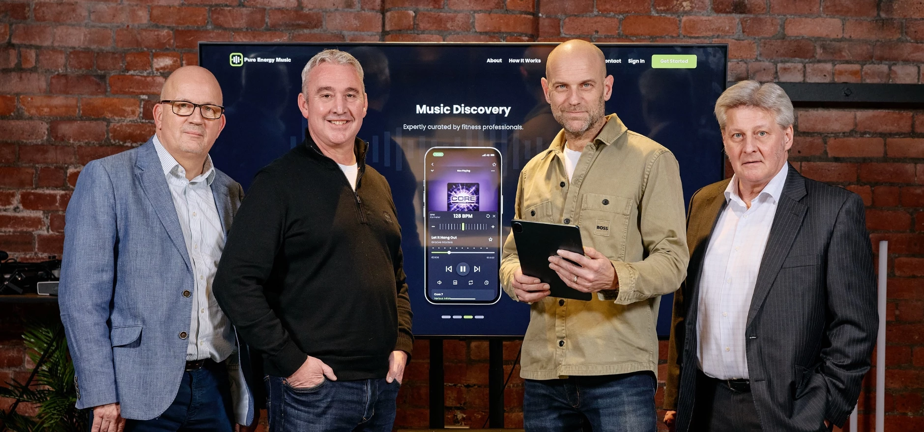 Left to right, Ian Brown, Finance Yorkshire; Ivan Stevenson, Pure Energy Music; Andy Pickles Pure Energy Music; and Alex McWhirter, Finance Yorkshire..jpg