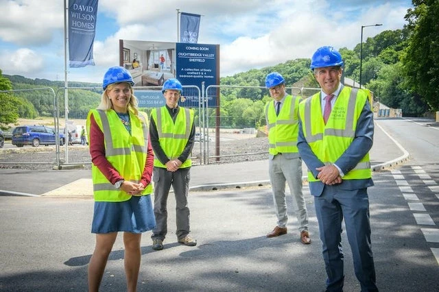 Miriam Cates MP with Steve McBurney David Coe and Ian Ruthven during the visit