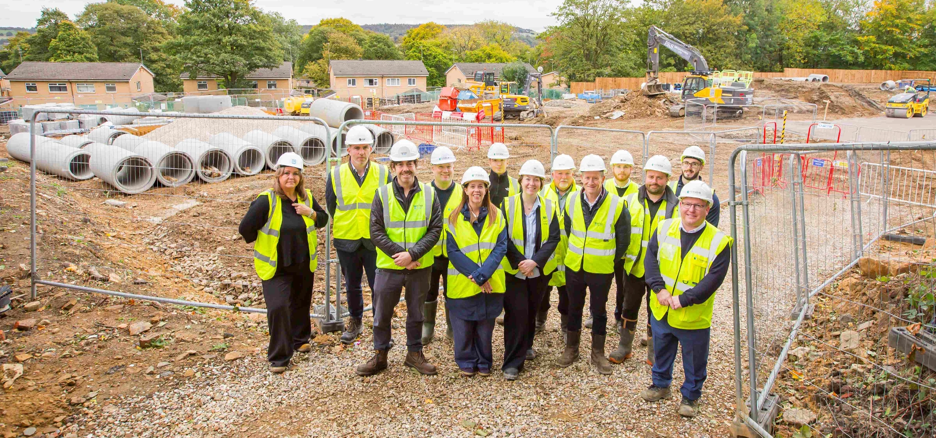 Representatives from Homes England, Calderdale Council, ENProcure, Together Housing Group and Termrim Construction visited the site last week to celebrate progress on the scheme..jpg