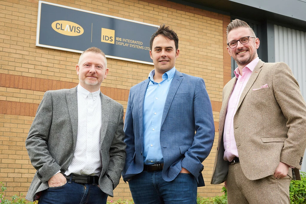 (L-R) Mark Errington and Andrew Punton of Clavis IDS with Adam Knox of Solutions Recruitment