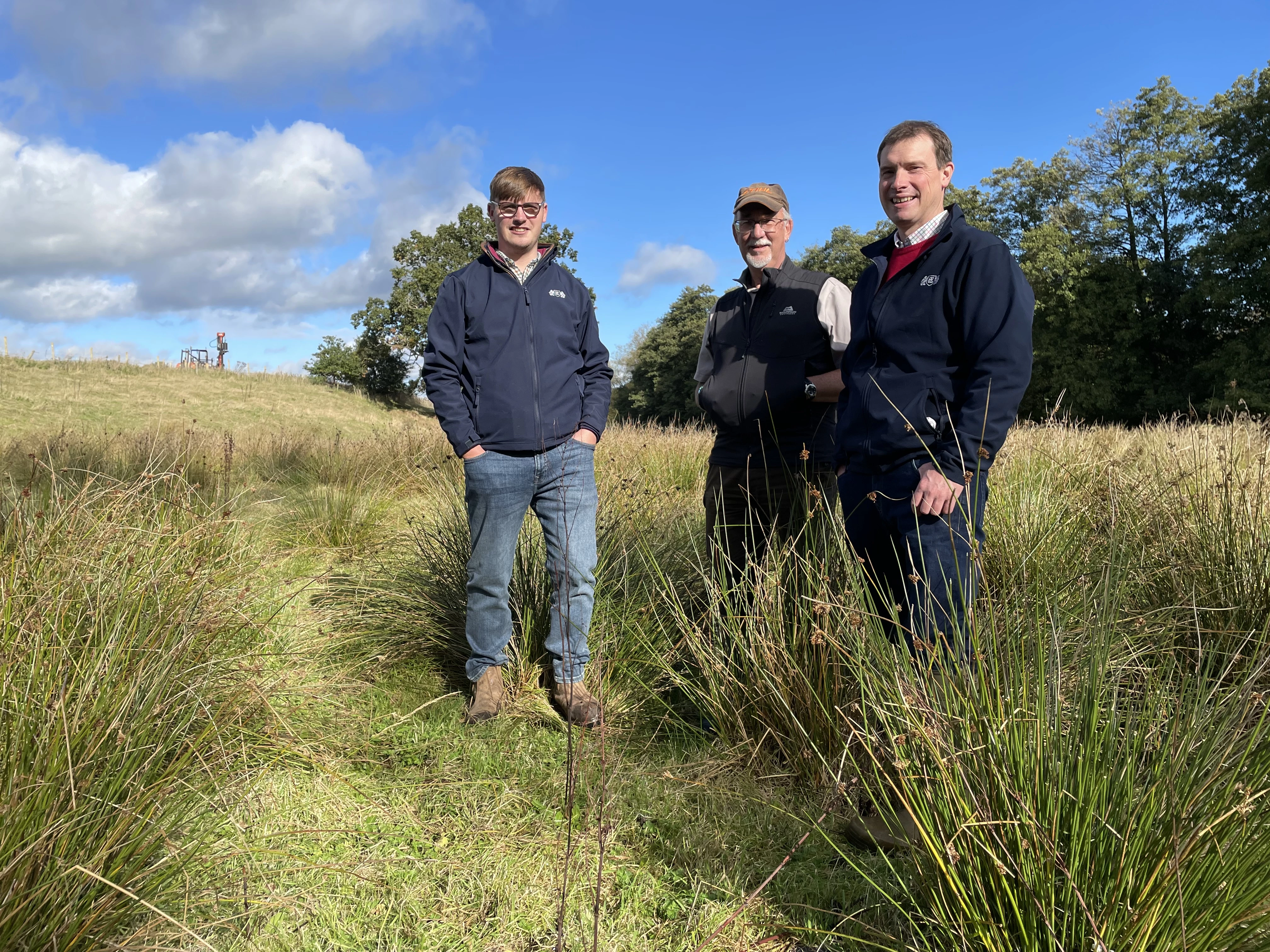 Pete Lambert of Shropshire Wildlife Trust, centre, with from left Alexander Pearson and Oliver Scott of Bradford Estates