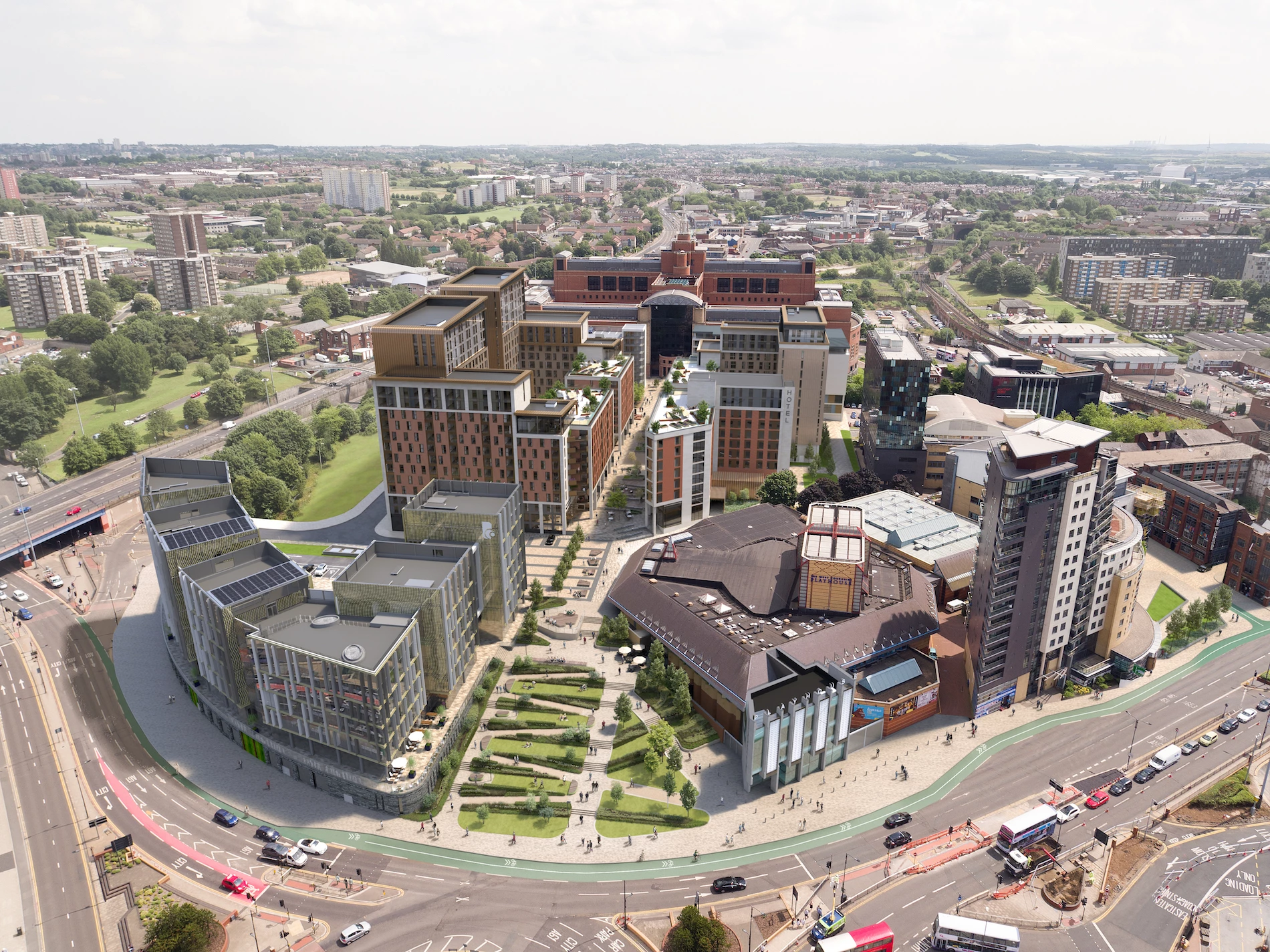 CGI of the new city centre neighbourhood - SOYO.