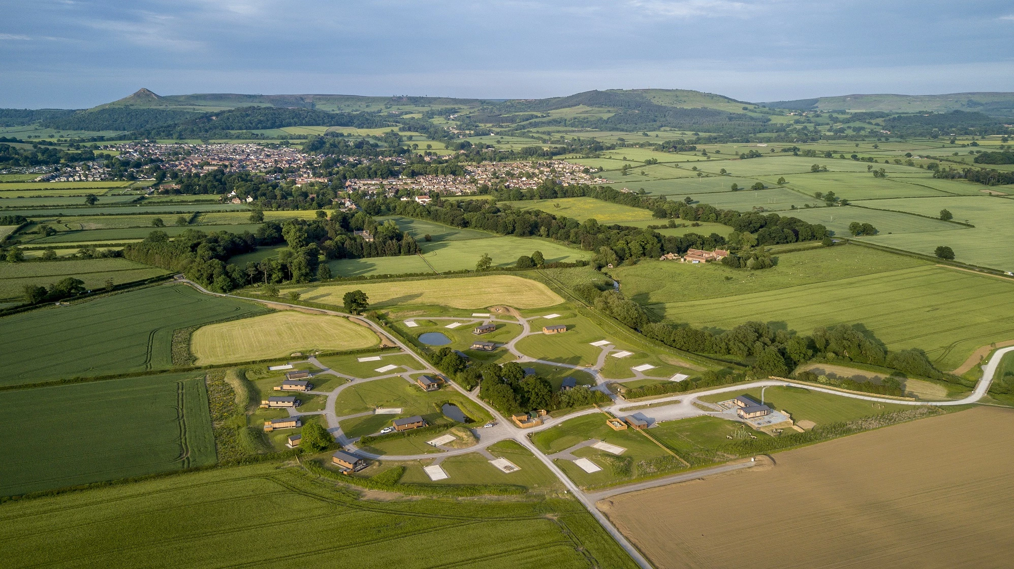 An aerial view of Angrove Country Park