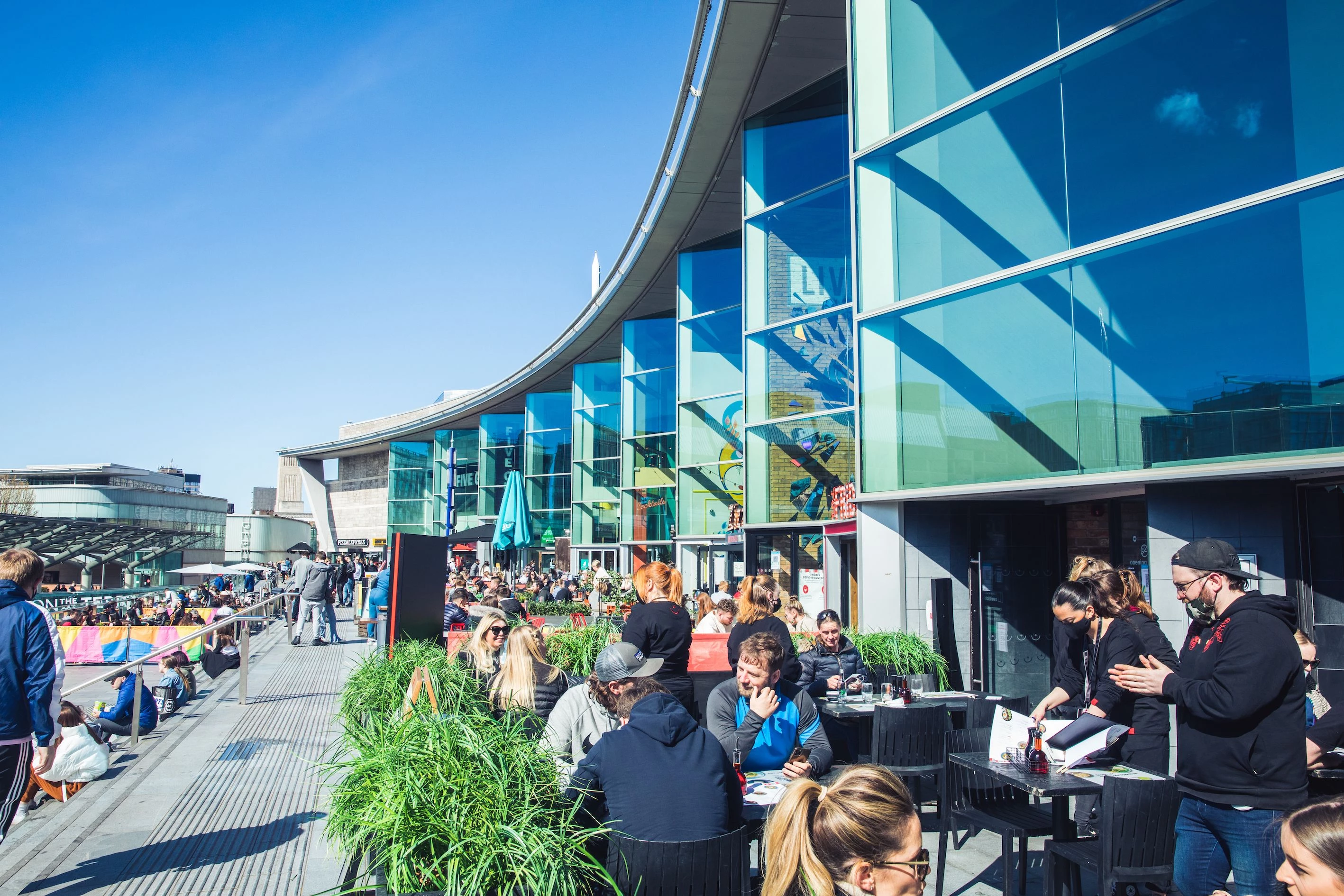 A busy terrace at Liverpool ONE