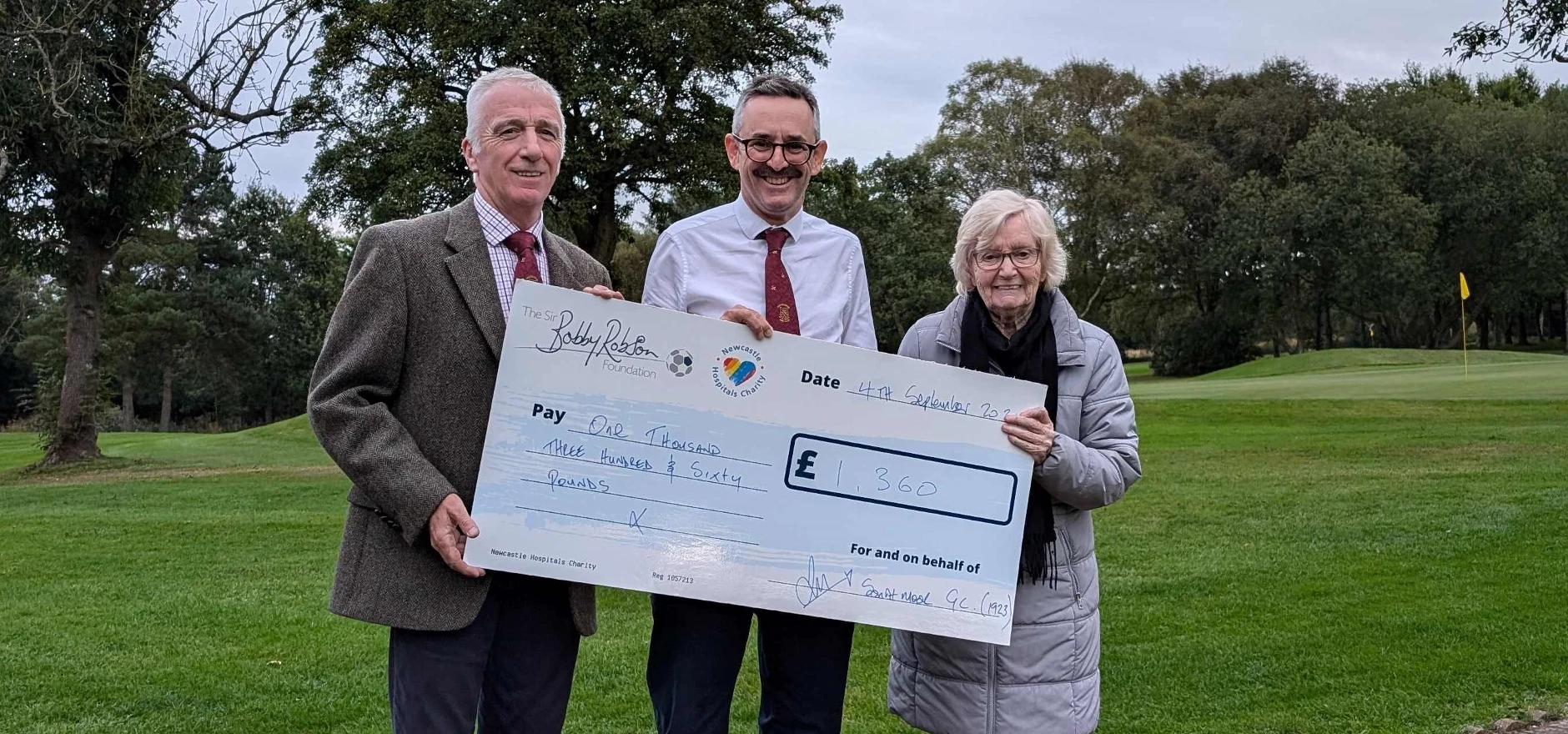 L-R South Moor Golf Club oudoor Ronnie Fraser (Vice Chairman), Tom Wilkinson (Club Captain), Lady Elsie Robson.jpg