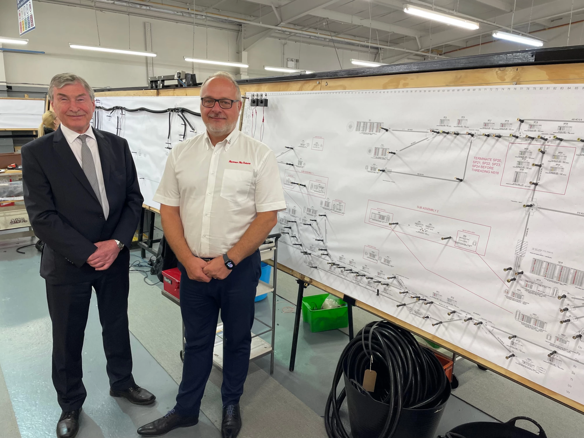 Councillor John Murray (left) and Teepee Electrical managing director Steve Clarke