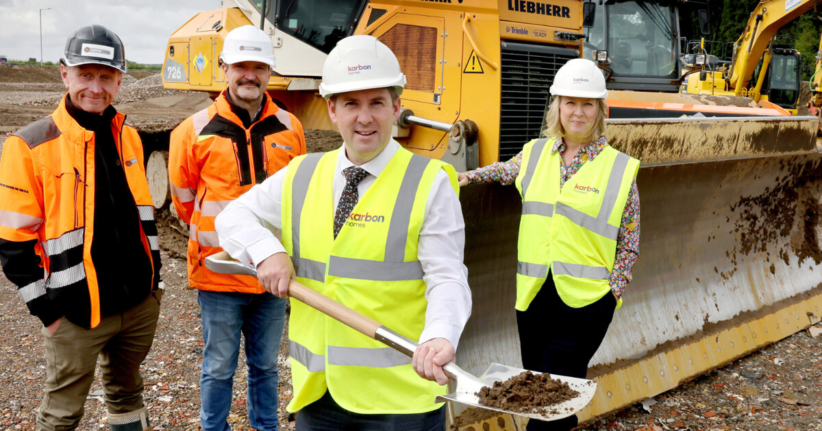 Representatives at the Redworth Road affordable housing development in Shildon