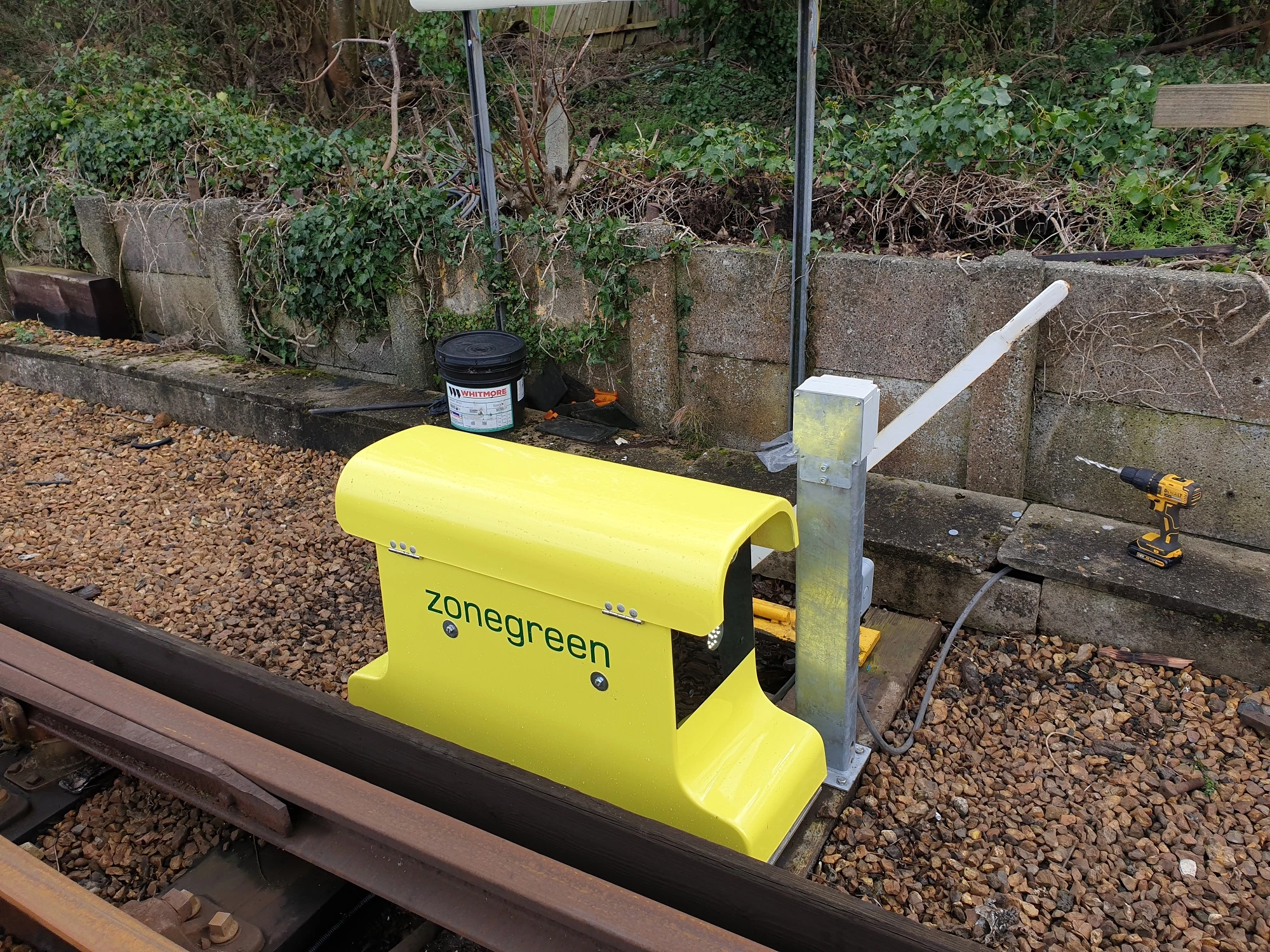 One of the manual hand points at the Ryde depot, fitted with Zonegreen's Points Converter. 