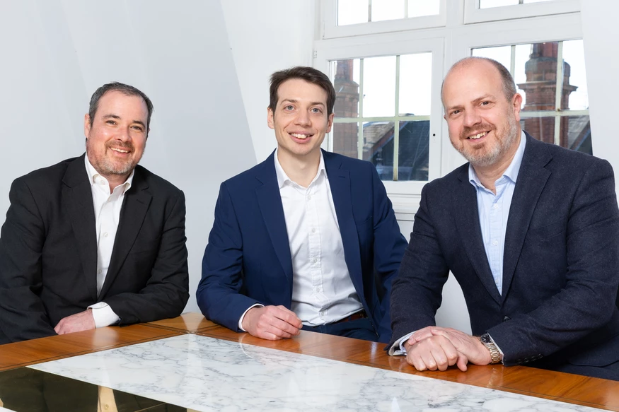 Hilco Real Estate Finance managing directors Sean Adams (left) and Andrew Ward (far right) with director Adrian Hogan (centre)