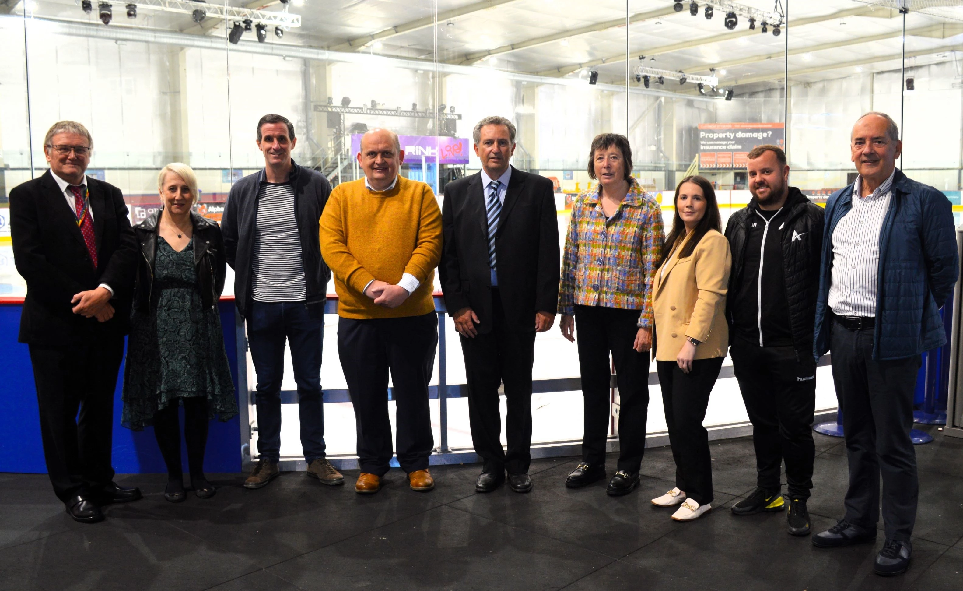 The board of Aura Wales at Deeside Ice Arena 
