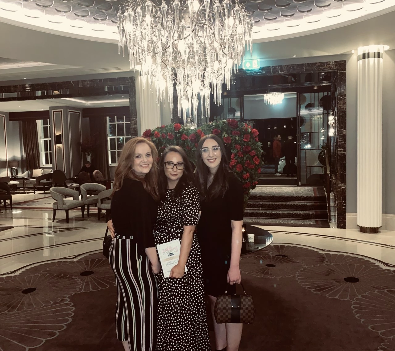 LtR Matfen Hall's Laura McGonnell, Wedding Coordinator, Victoria Patton, Sales and Revenue Manager and Rachel Prince Events Assistant Apprentice