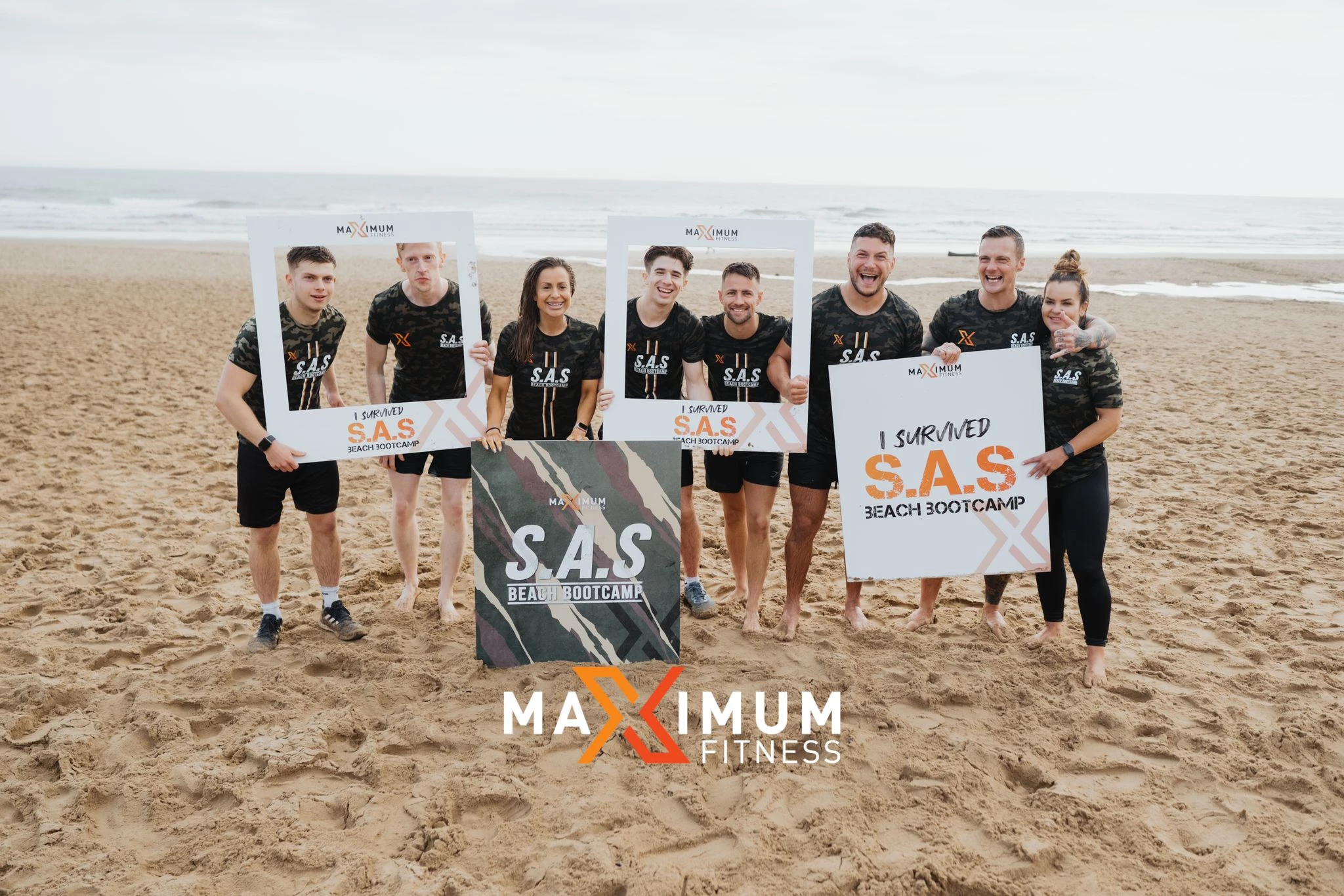 Participants at Maximum Fitness S.A.S Charity Beach Bootcamp for Feeding Families