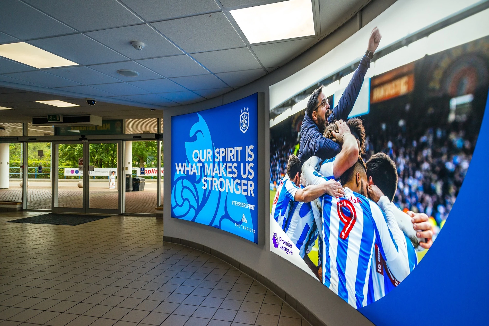 One of the lightboxes at John Smith’s Stadium reception.