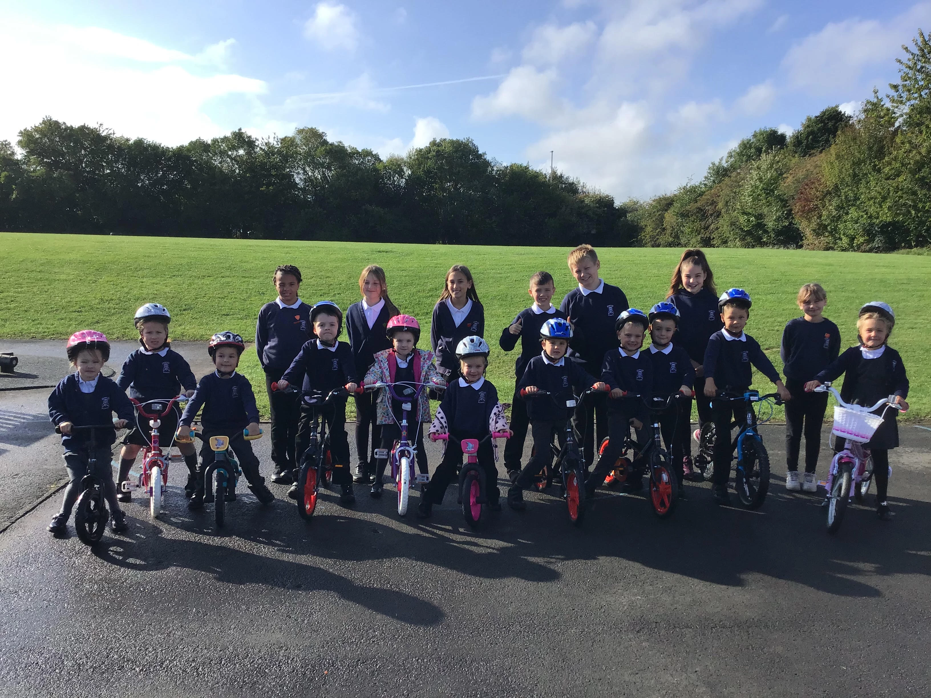 Eastlea pupils enjoying their new bikes