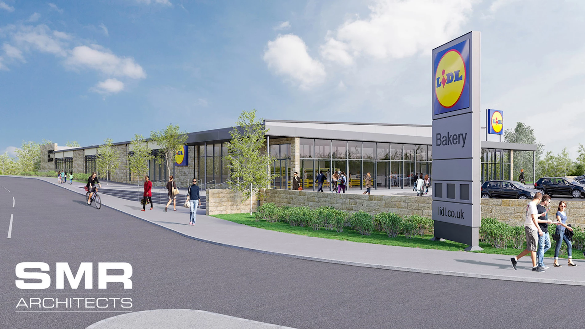 A CGI of the new Lidl store in Bingley, where for the former B&B Building Society’s HQ once stood.