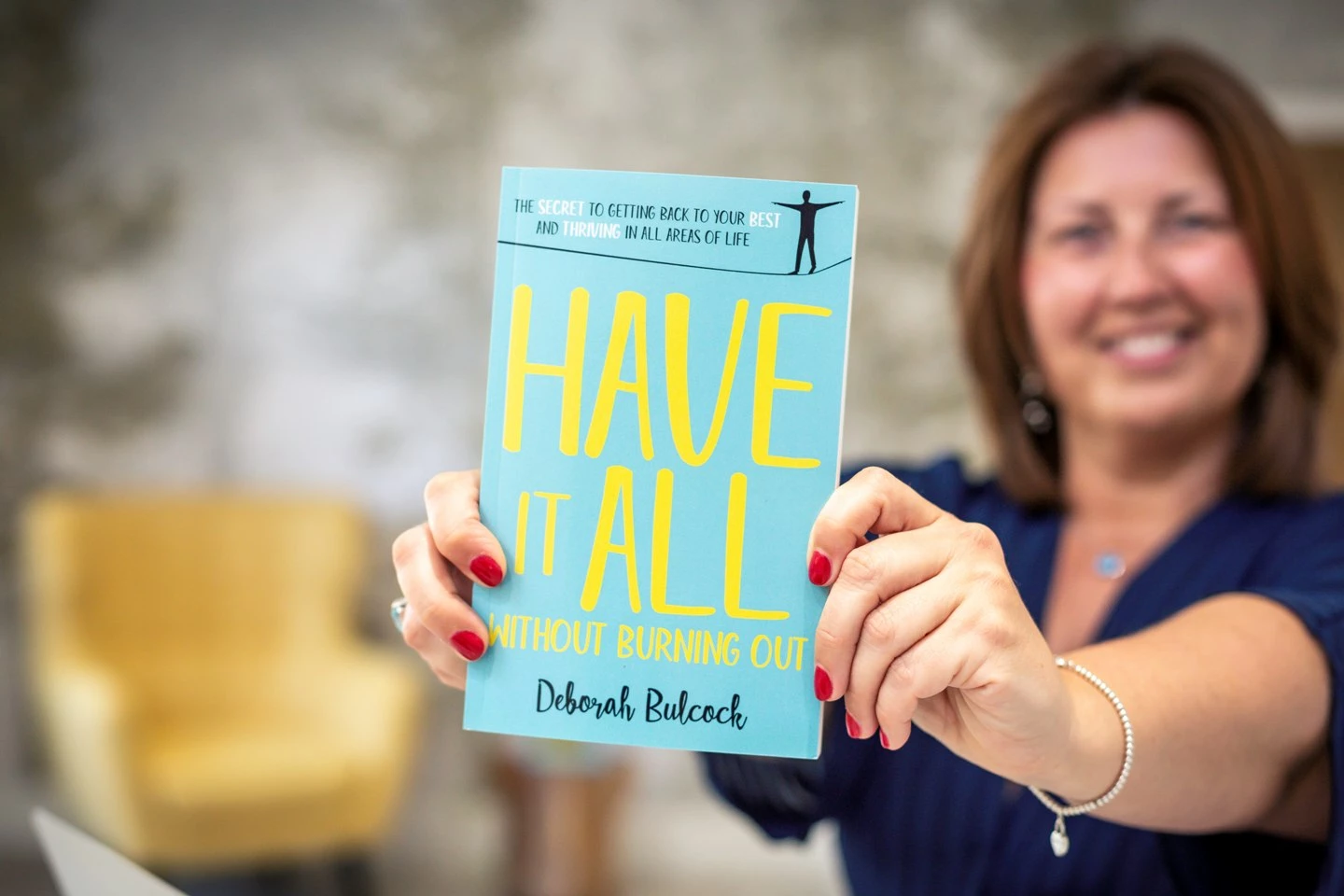 Deborah Bulcock with her bestselling debut 'Have It All Without Burning Out'