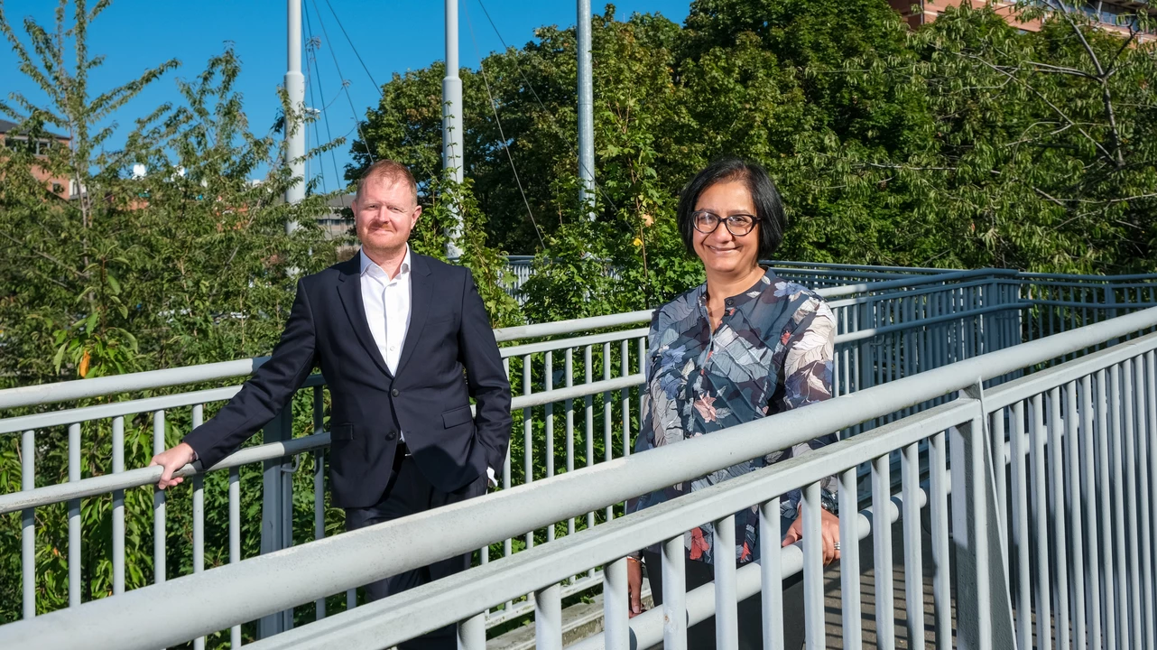 Parul Hargreaves (right) and Martin Grange of Clarion’s Real Estate practice