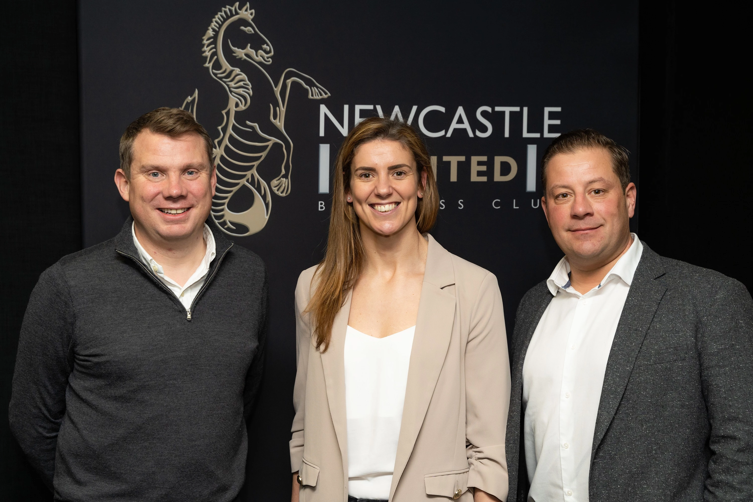 Photo caption: L-R Paul Foster, Chief Executive, Great North Run Company, Sarah Hunter, England Women’s Rugby Captain, most caps by any English Rugby Player, born in North Shields and Steve Hart, Director Central Employment