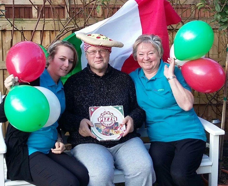 (From left) Emma Knot with service user Adrian Waddell and carer Alison Haigh