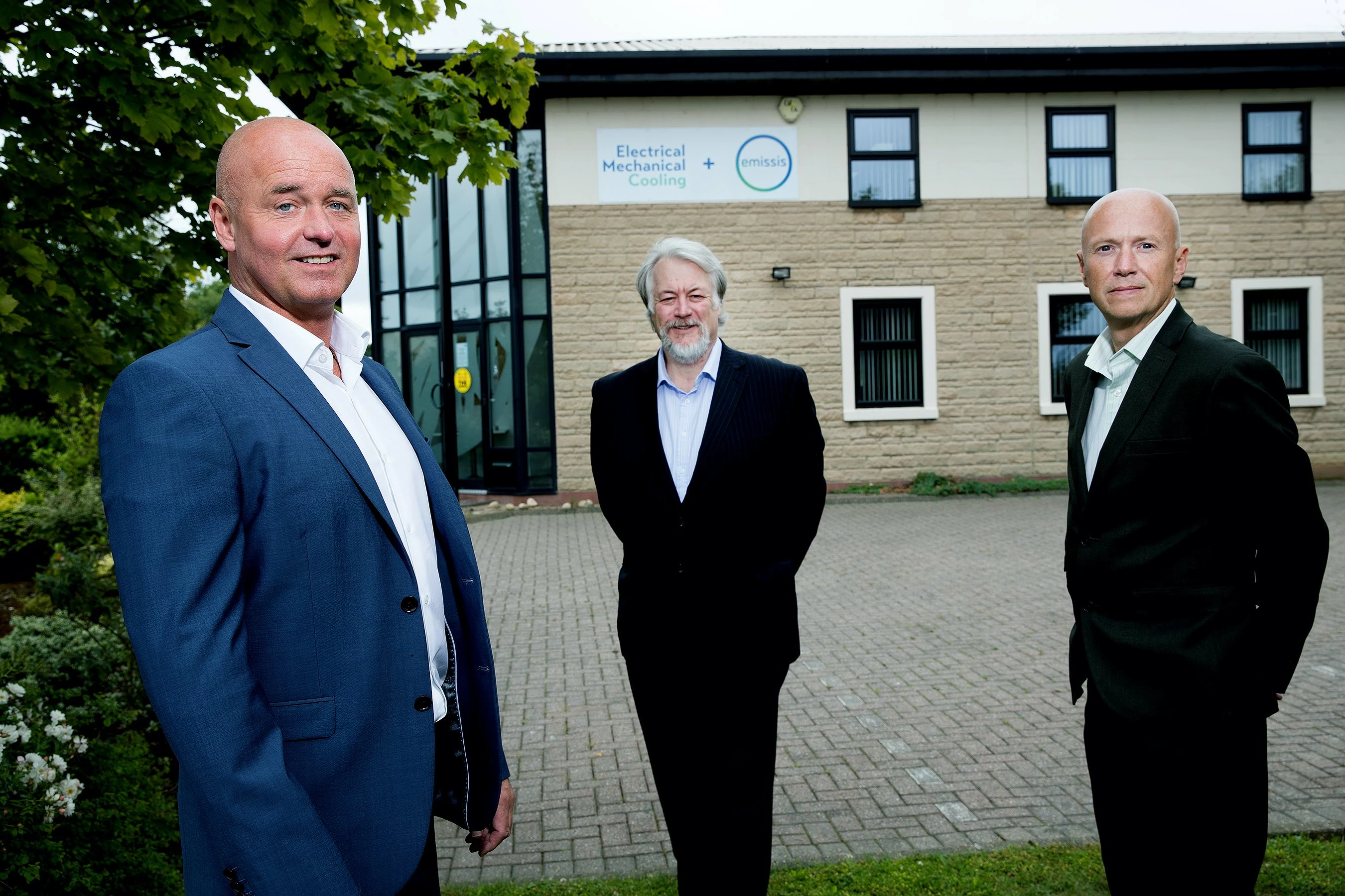 Shaun Nugent and Adrian Bell (L-R) from Electrical Mechanical & Cooling Ltd with Keith Charlton of FW Capital (back).