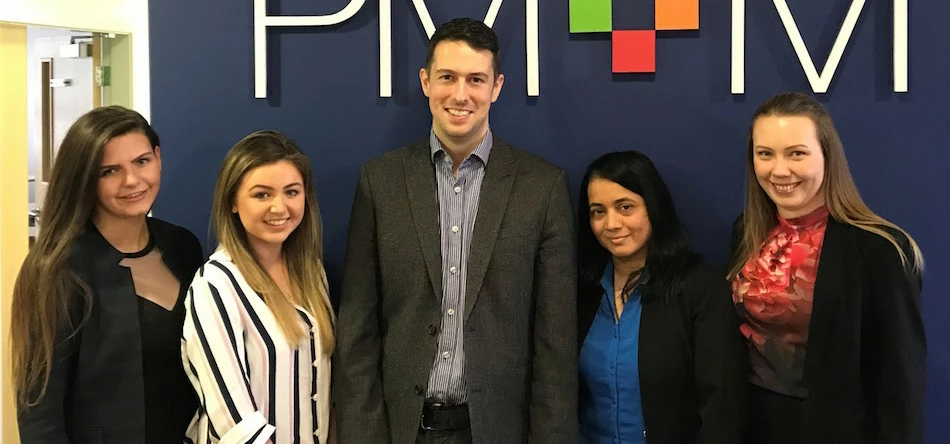 L-R: Elizabeth Buckley, Laura Bannan, Andrew Witte, Vinaya Prabhu and Tara Maynard