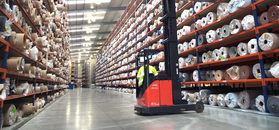 Inside Carpet & Flooring's Redditch warehouse