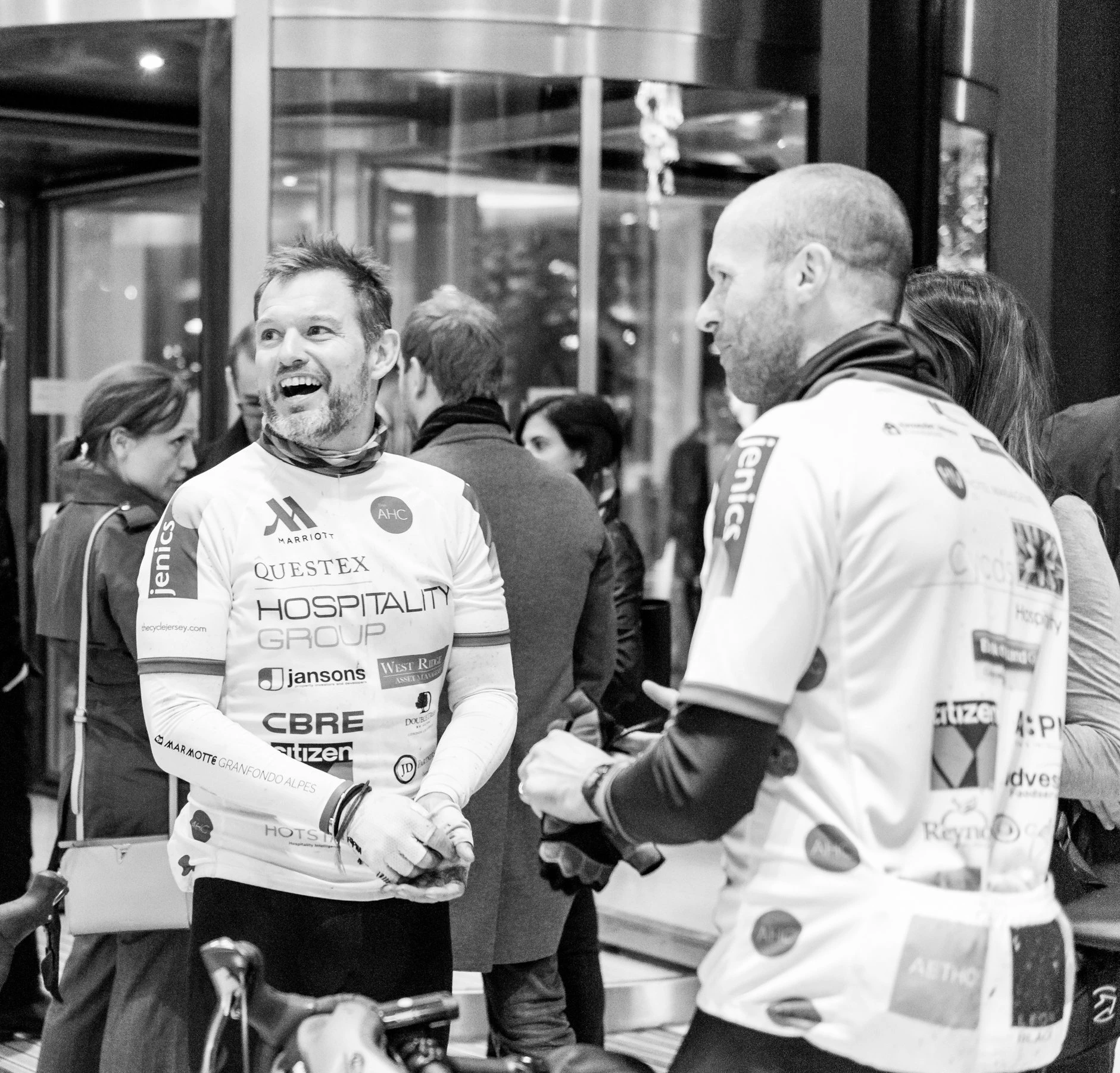 Neil Bowler and Chris Lewis of Jenics complete the Great Hotel Bike Ride