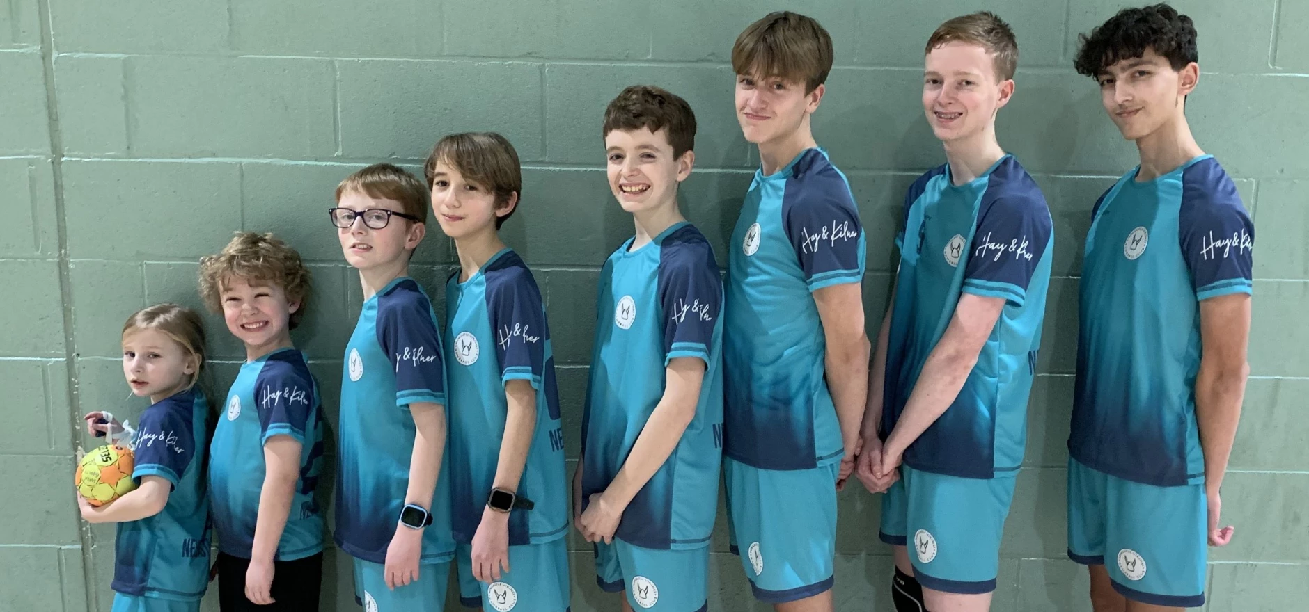 Young members of the Newcastle Vikings Handball Club