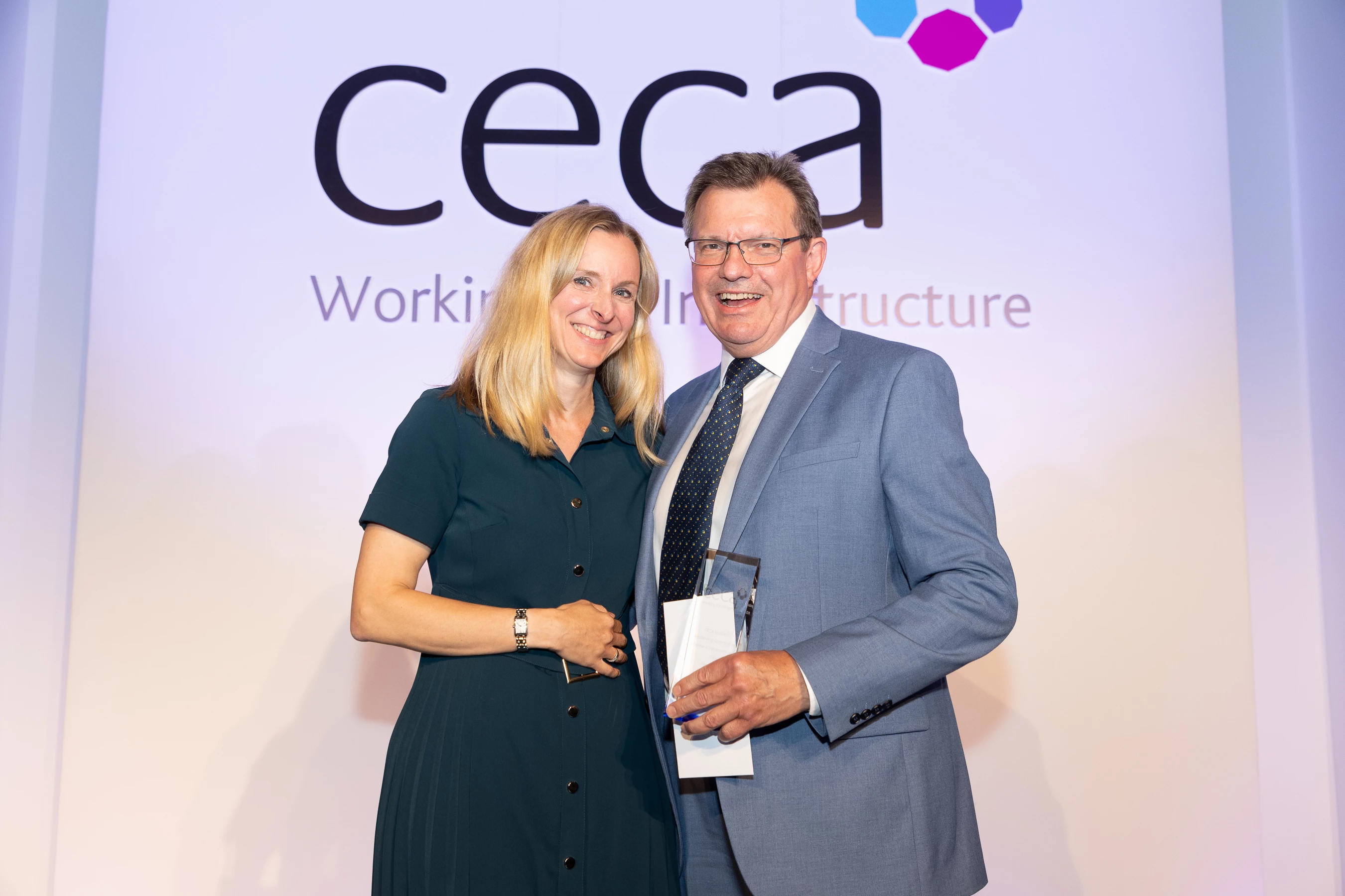 CECA Southern Chair, Samantha Barratt, presenting the award to Andy Flowerday